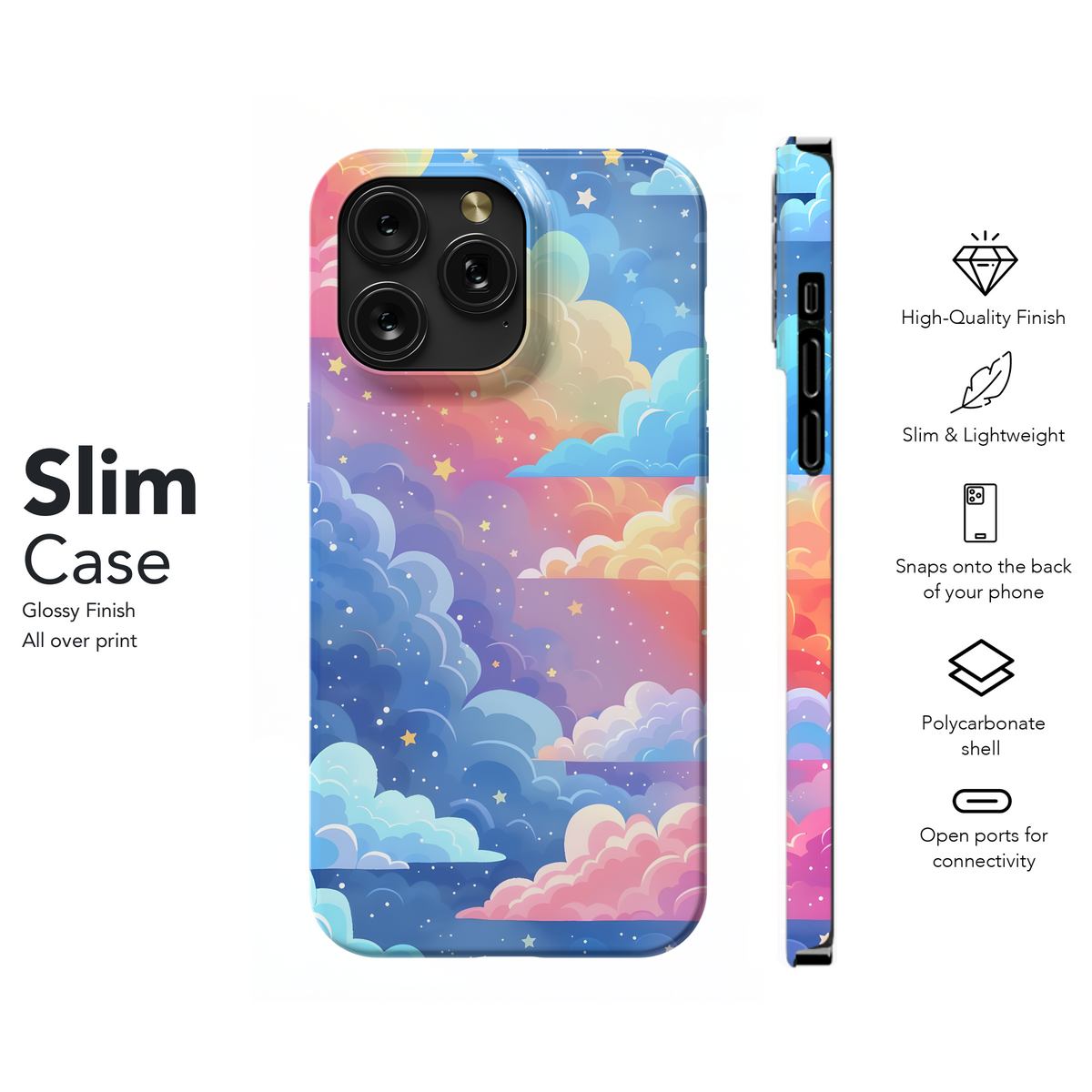 Rainbow Dream Clouds Phone Case iPhone Samsung Cover Pixel 4199 - Image 7