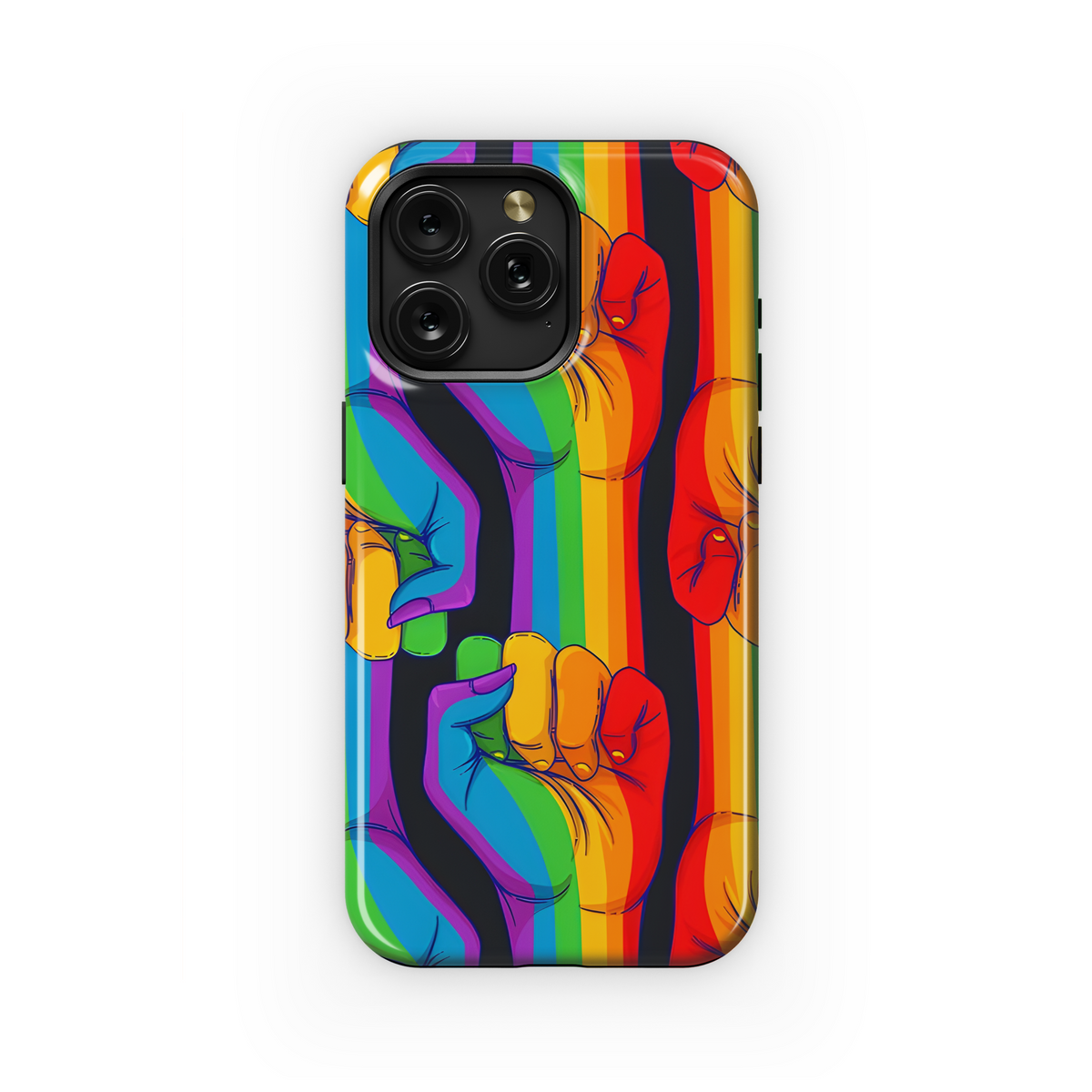 Rainbow Fist LGBT Rights Symbol Logo Phone Case iPhone Samsung Cover Pixel 3874 - Image 1