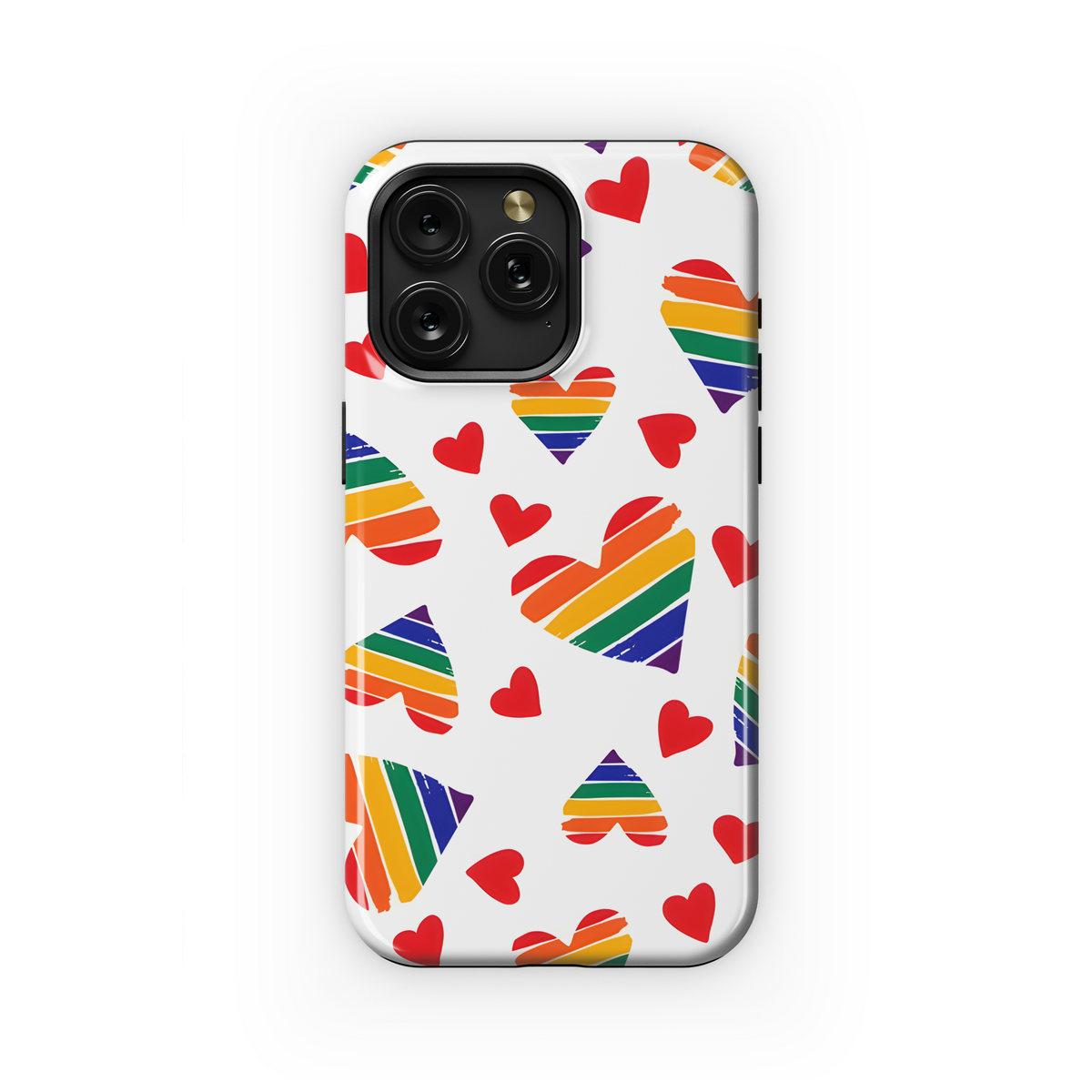 Rainbow Hearts Phone Case iPhone Samsung Cover Pixel 3882 - Image 1