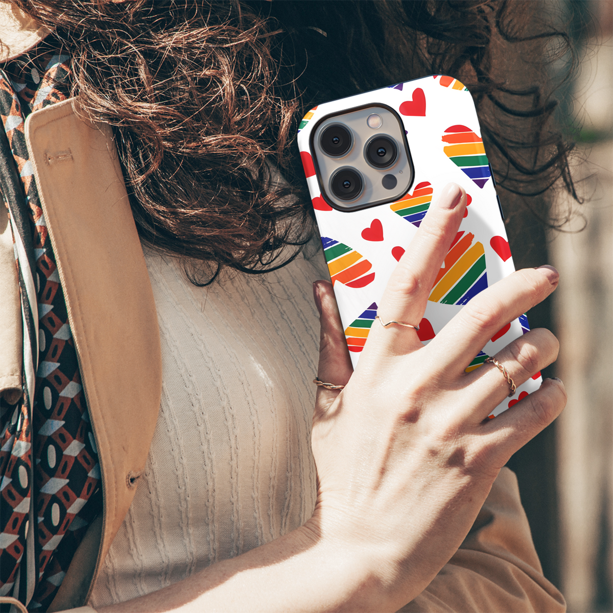 Rainbow Hearts Phone Case iPhone Samsung Cover Pixel 3882 - Image 5