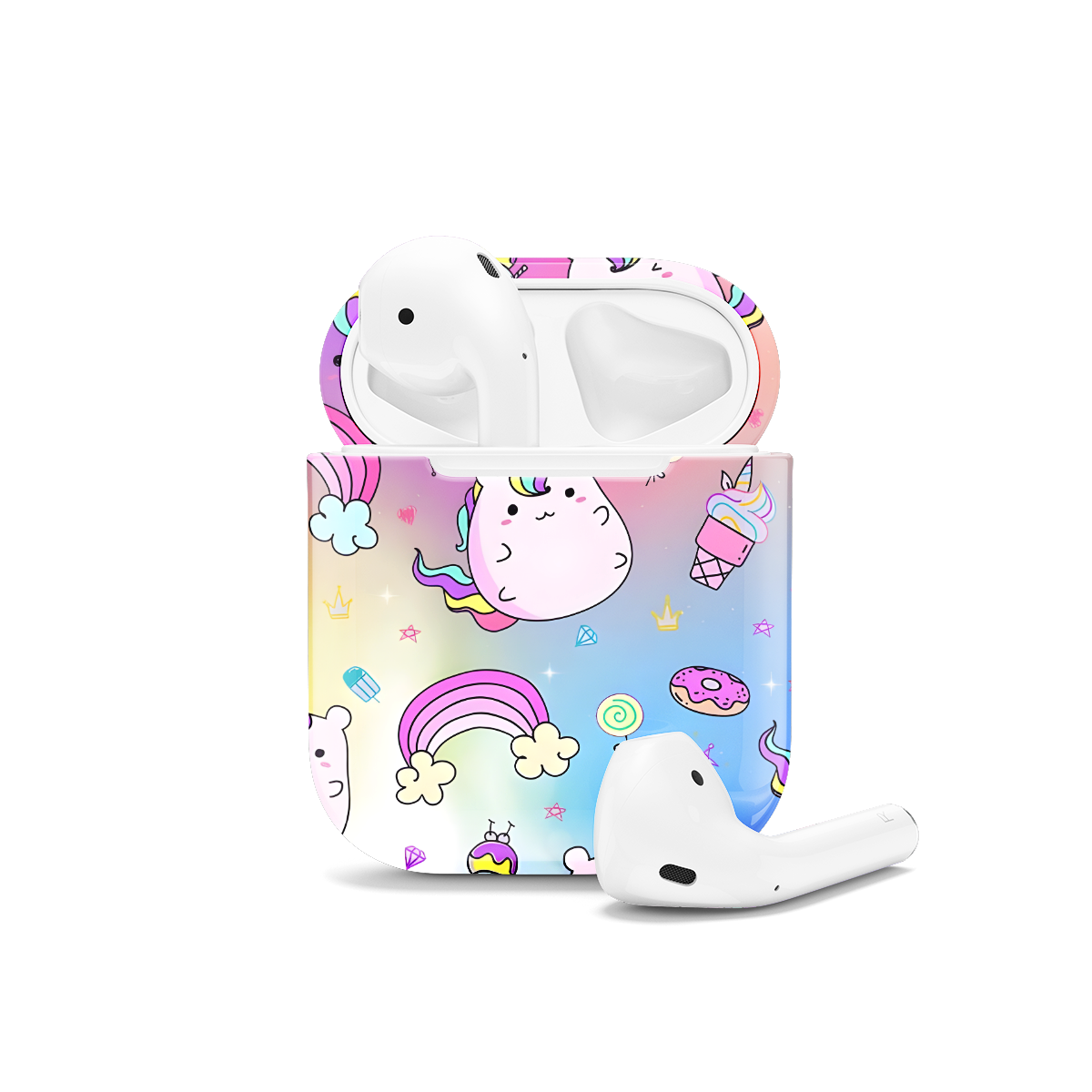 Rainbow Ice Cream Unicorn AirPods Case AirPods Pro AirPods Pro 2 AirPods 3 AirPods 2 Glossy 1556 - Image 1