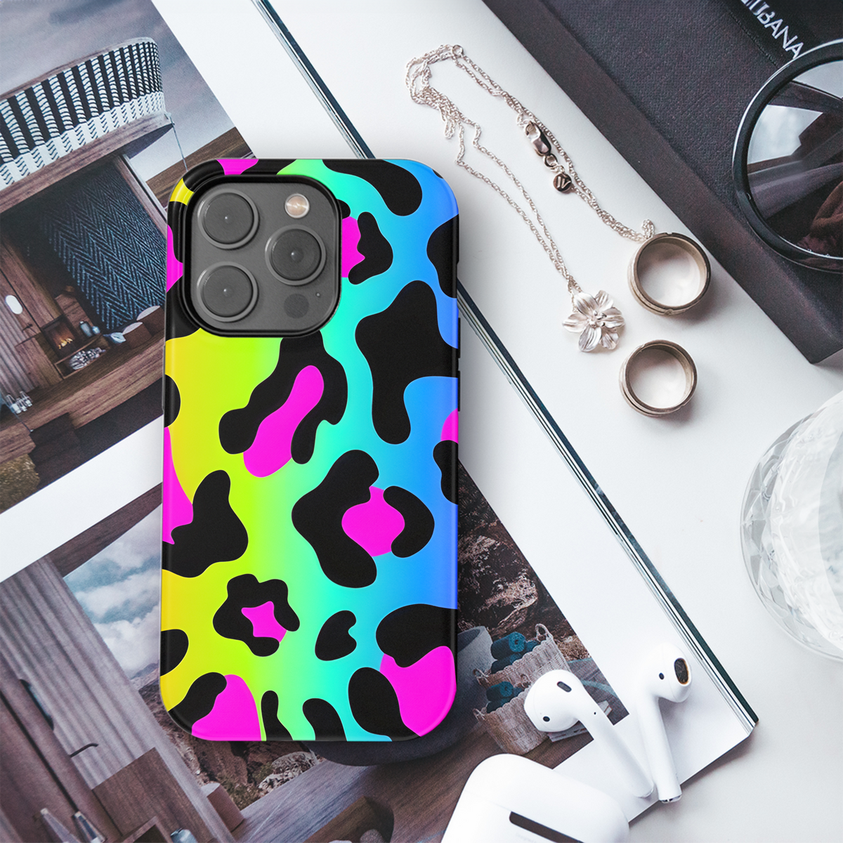 Rainbow Leopard Phone Case iPhone Samsung Cover Pixel 3860 - Image 3