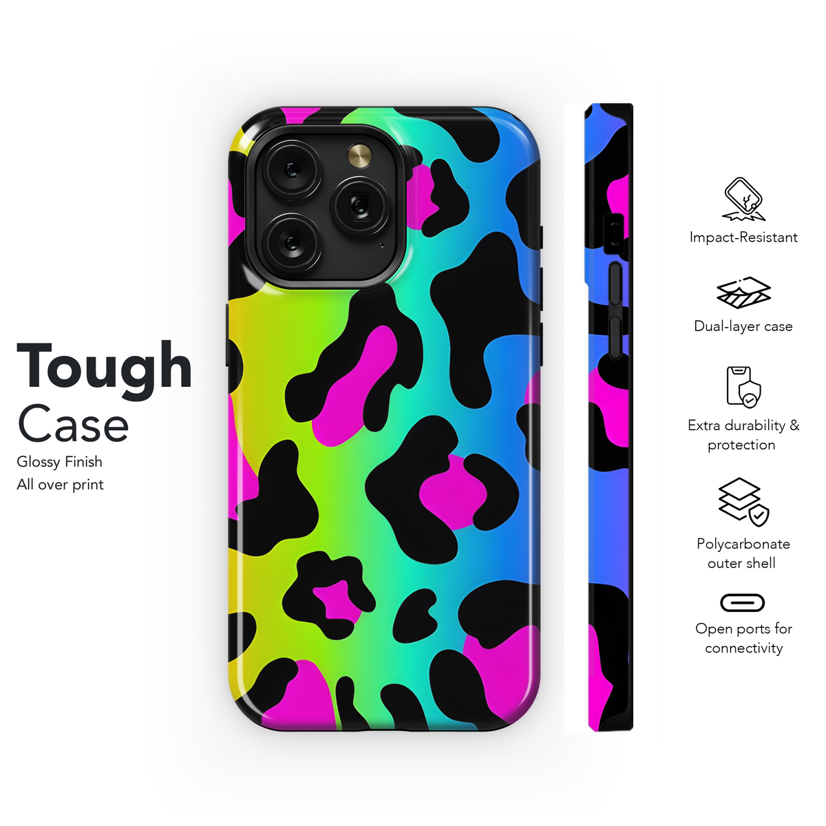 Rainbow Leopard Phone Case iPhone Samsung Cover Pixel 3860 - Image 6