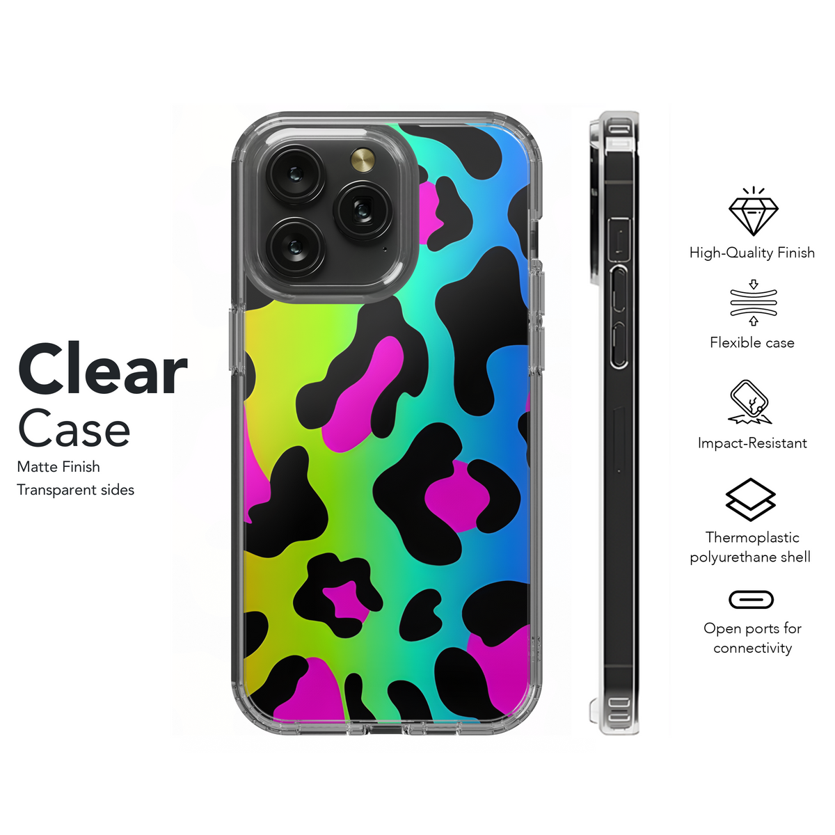 Rainbow Leopard Phone Case iPhone Samsung Cover Pixel 3860 - Image 8