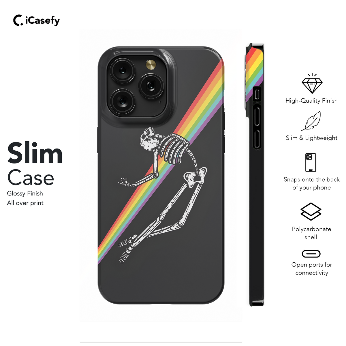 Rainbow LGBT Skeleton Phone Case iPhone Samsung Cover Pixel 1766 - Image 7