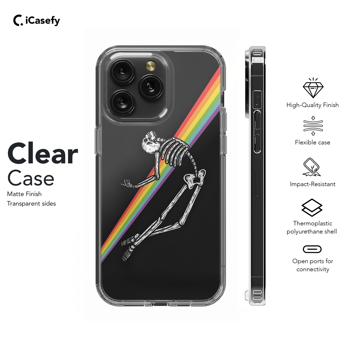 Rainbow LGBT Skeleton Phone Case iPhone Samsung Cover Pixel 1766 - Image 8