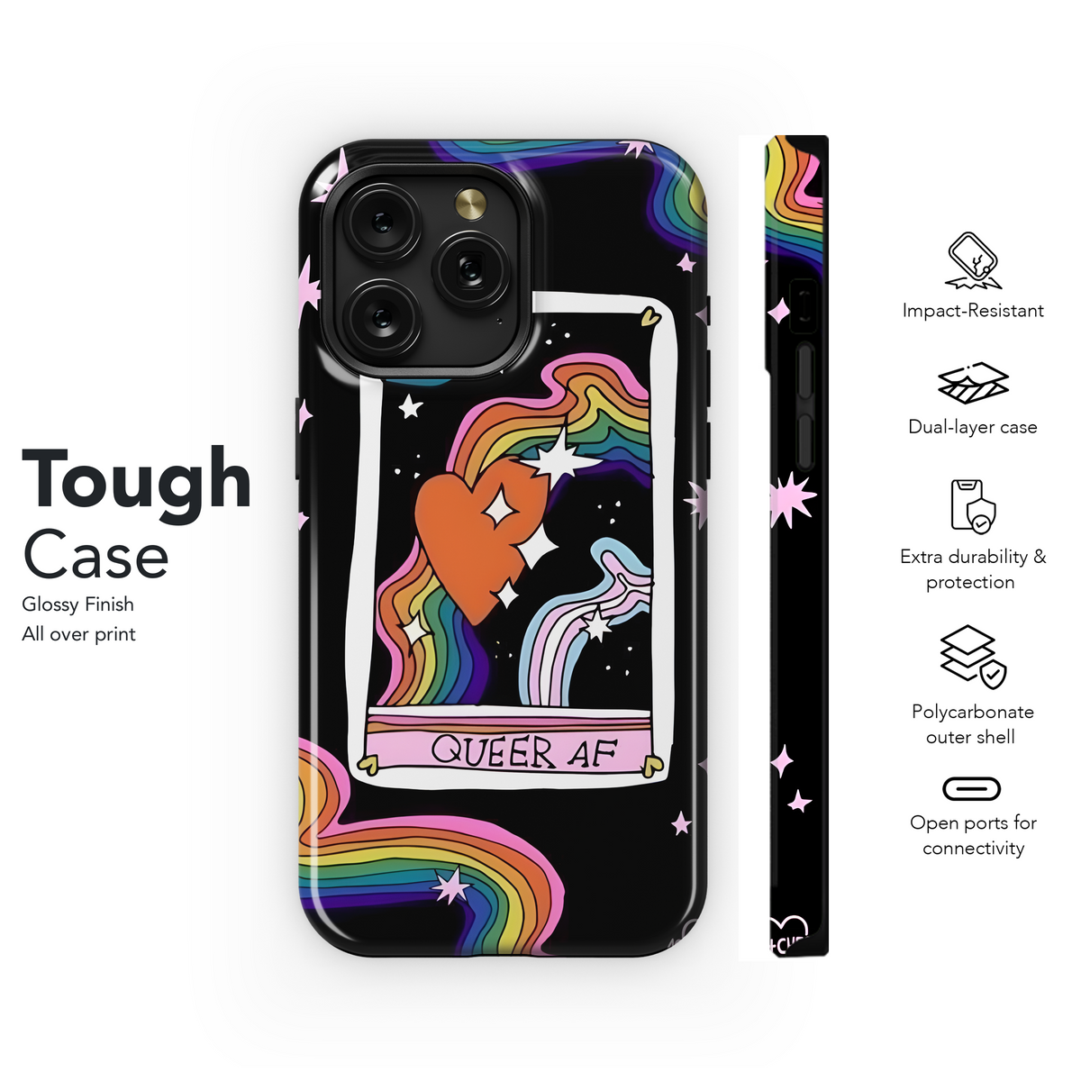 Rainbow Queer Heart
 Phone Case iPhone Samsung Cover Pixel 4234 - Image 6