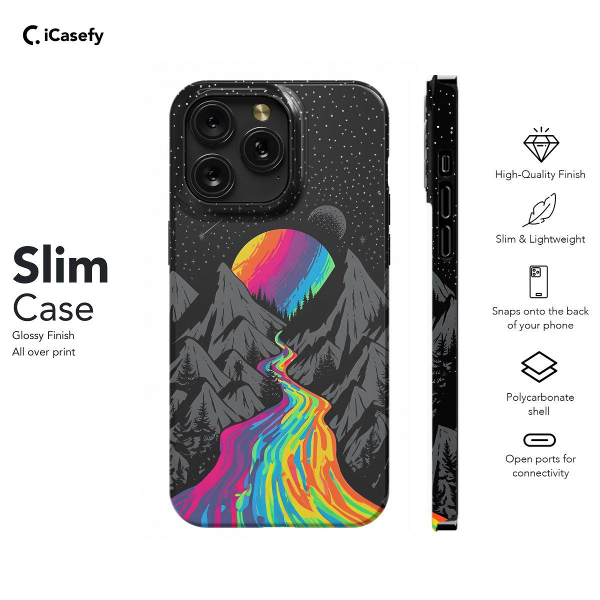 Rainbow River Moon Mountain Phone Case iPhone Samsung Pixel & More - Image 6