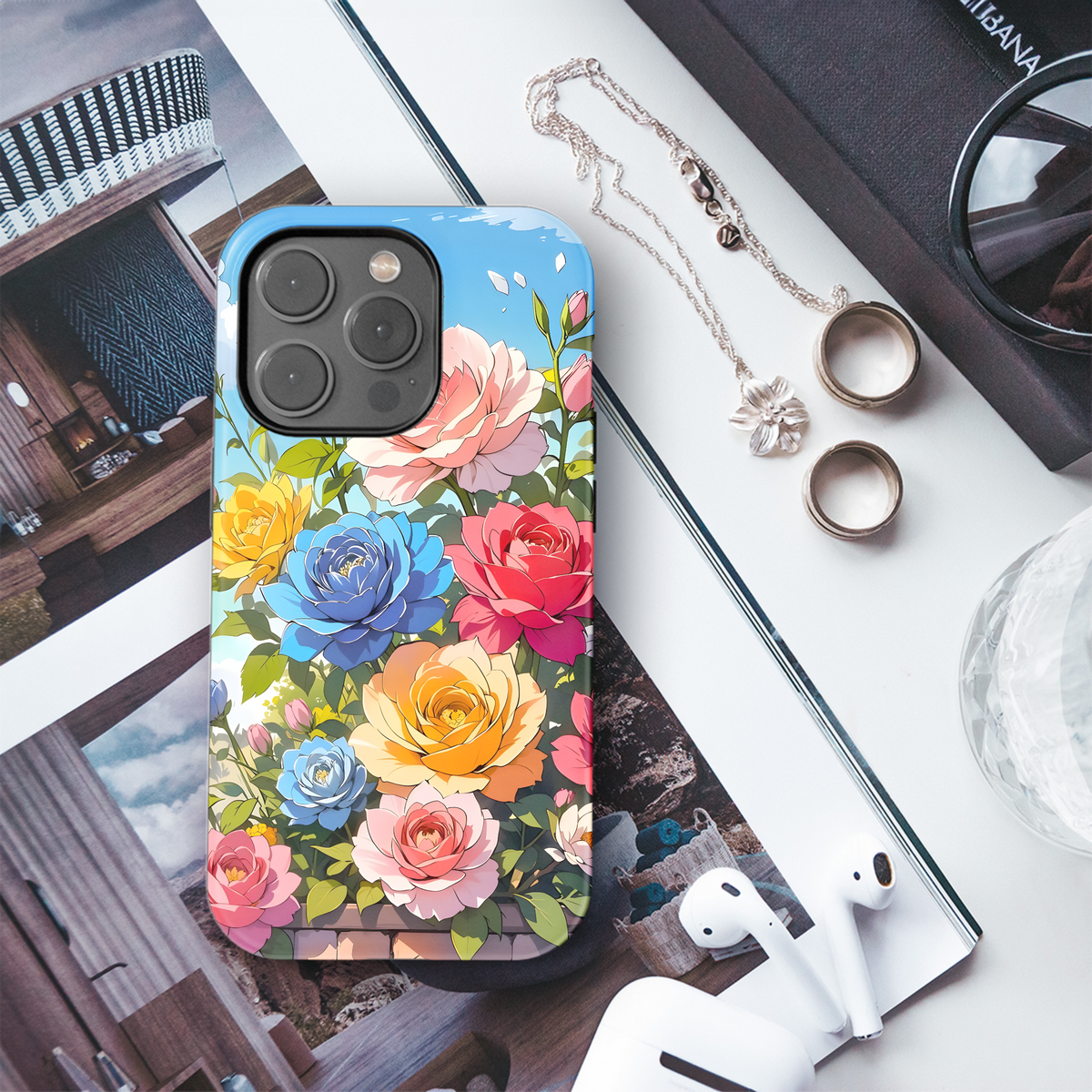 Rainbow Rose Garden
 Phone Case iPhone Samsung Cover Pixel 4120 - Image 3