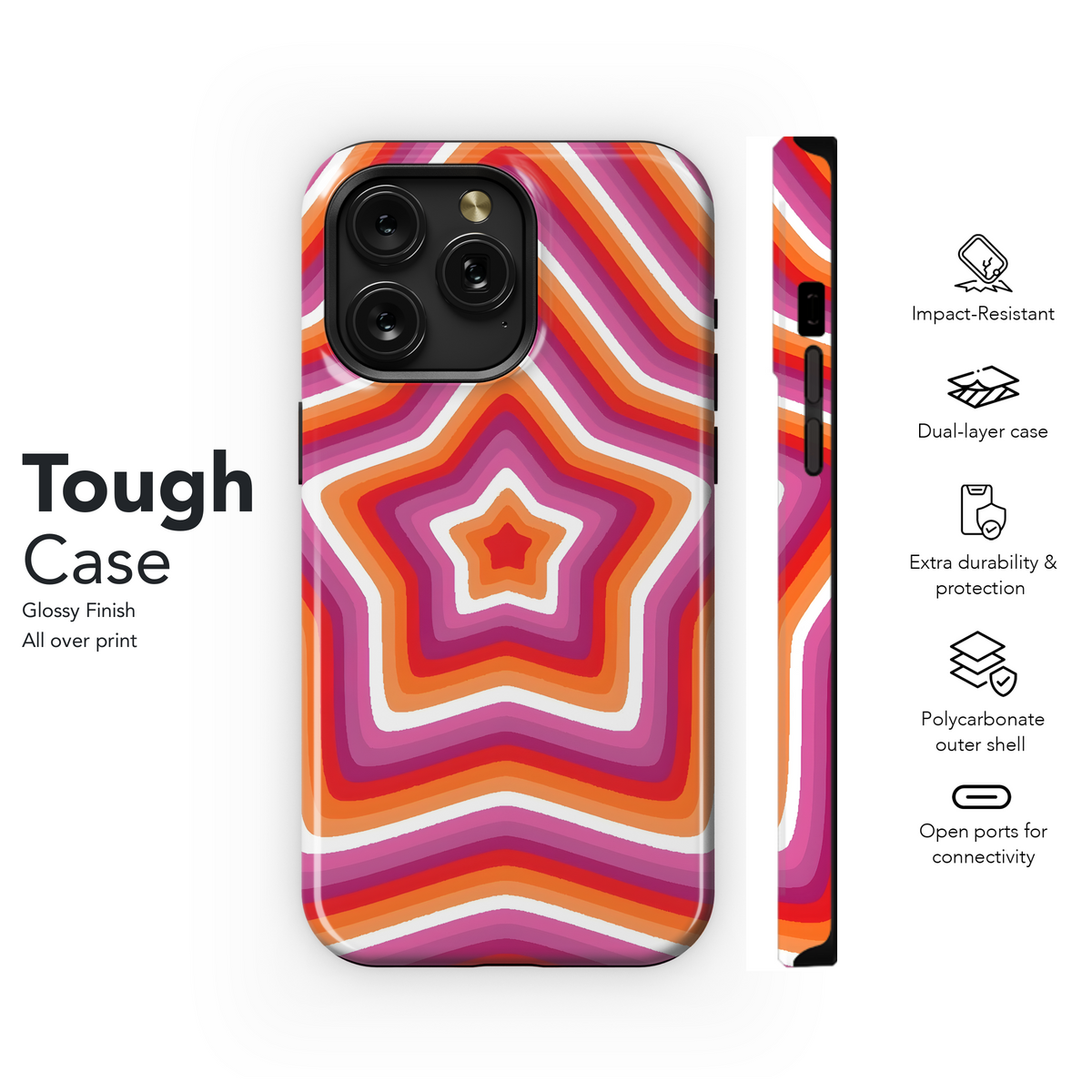 Rainbow Starburst Design
 Phone Case iPhone Samsung Cover Pixel 4228 - Image 6