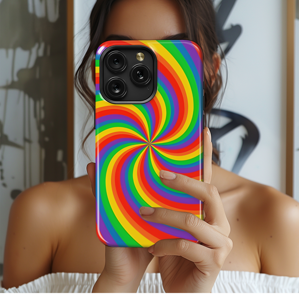 Rainbow Vortex LGBTQ+ Pride Month Phone Case iPhone Samsung Cover Pixel 3866 - Image 2