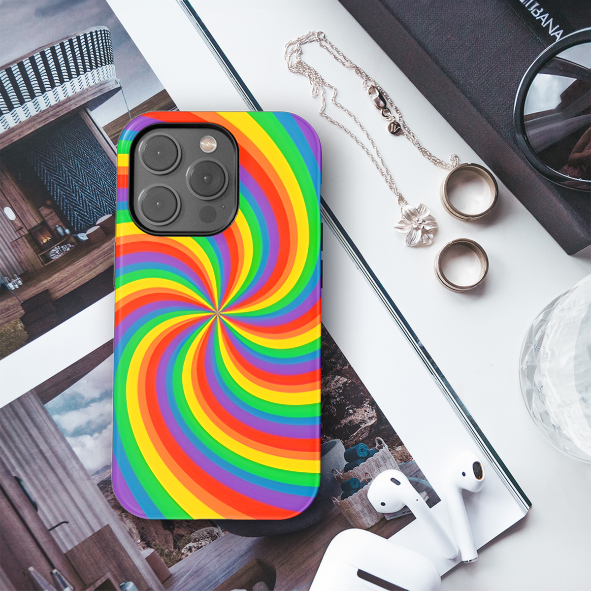 Rainbow Vortex LGBTQ+ Pride Month Phone Case iPhone Samsung Cover Pixel 3866 - Image 3