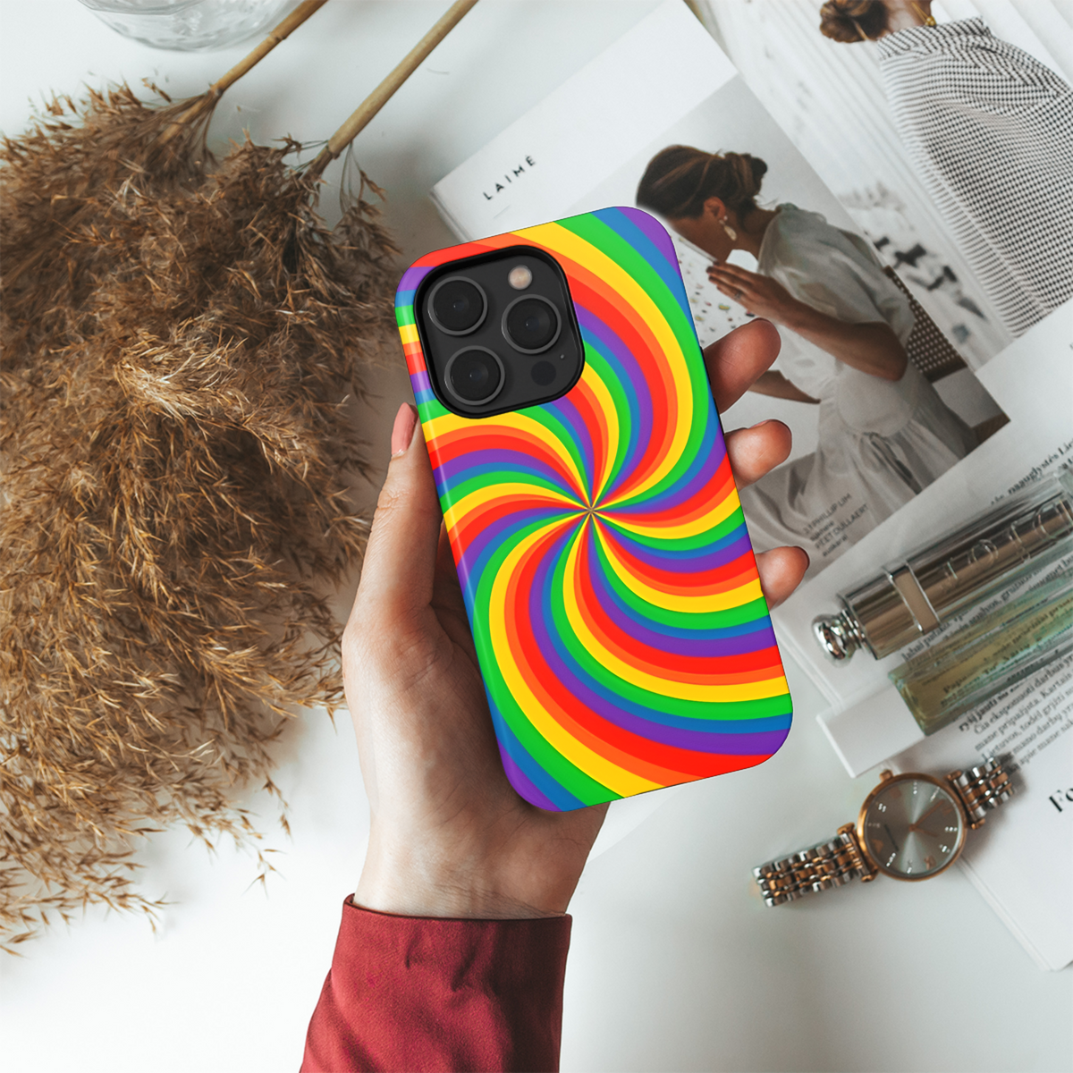 Rainbow Vortex LGBTQ+ Pride Month Phone Case iPhone Samsung Cover Pixel 3866 - Image 4