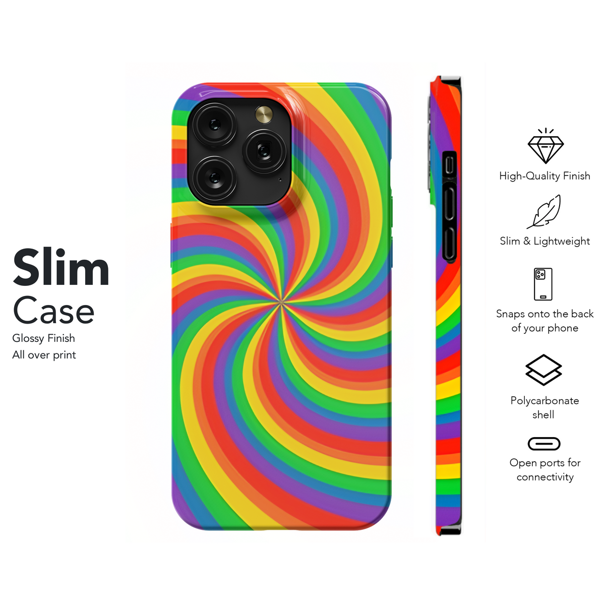 Rainbow Vortex LGBTQ+ Pride Month Phone Case iPhone Samsung Cover Pixel 3866 - Image 7