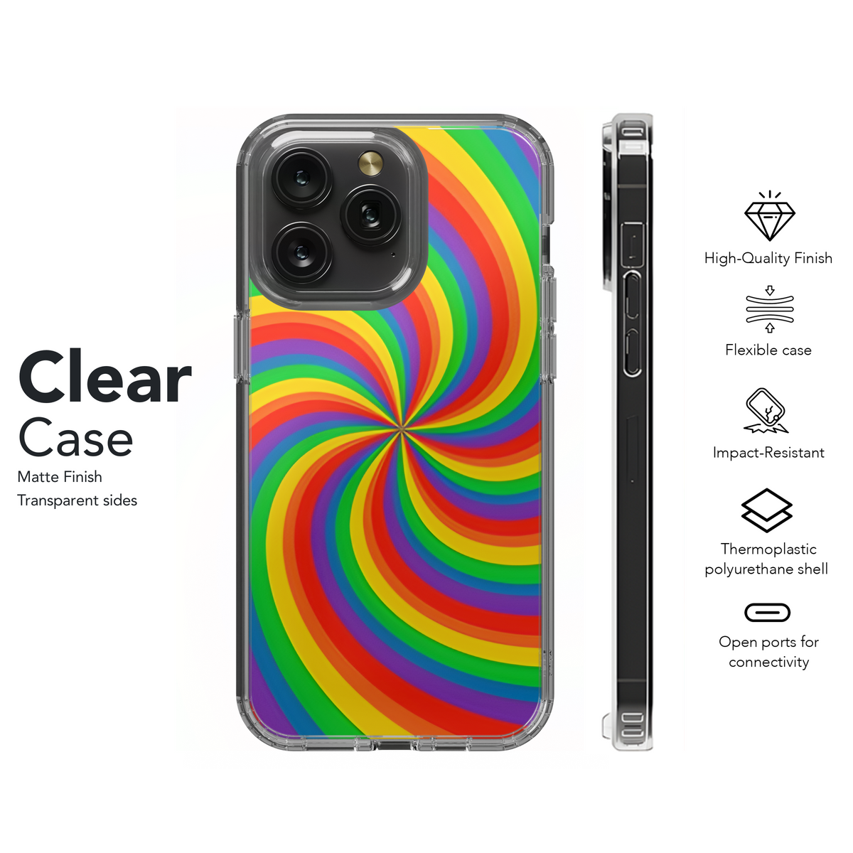 Rainbow Vortex LGBTQ+ Pride Month Phone Case iPhone Samsung Cover Pixel 3866 - Image 8