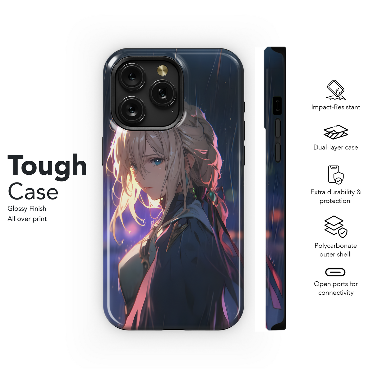 Rainy Blonde Anime Girl
 Phone Case iPhone Samsung Cover Pixel 4044 - Image 6