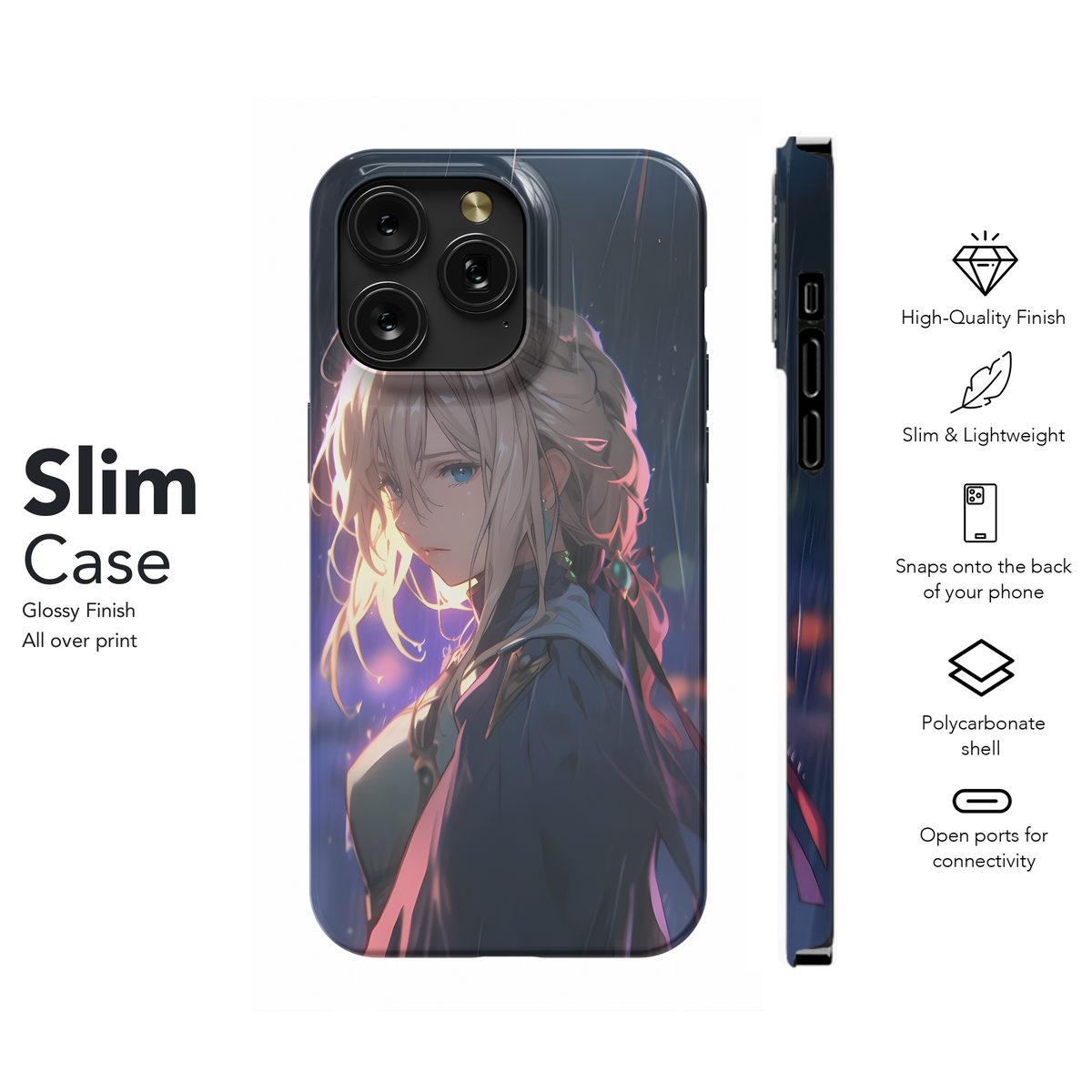 Rainy Blonde Anime Girl
 Phone Case iPhone Samsung Cover Pixel 4044 - Image 7