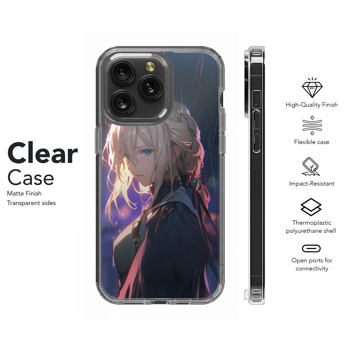 Rainy Blonde Anime Girl
 Phone Case iPhone Samsung Cover Pixel 4044 - Image 8