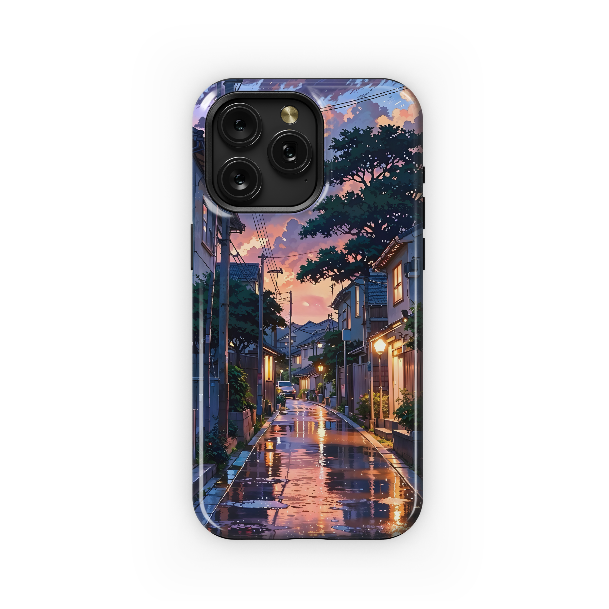 Rainy Sunset Street
 Phone Case iPhone Samsung Cover Pixel 4497 - Image 1