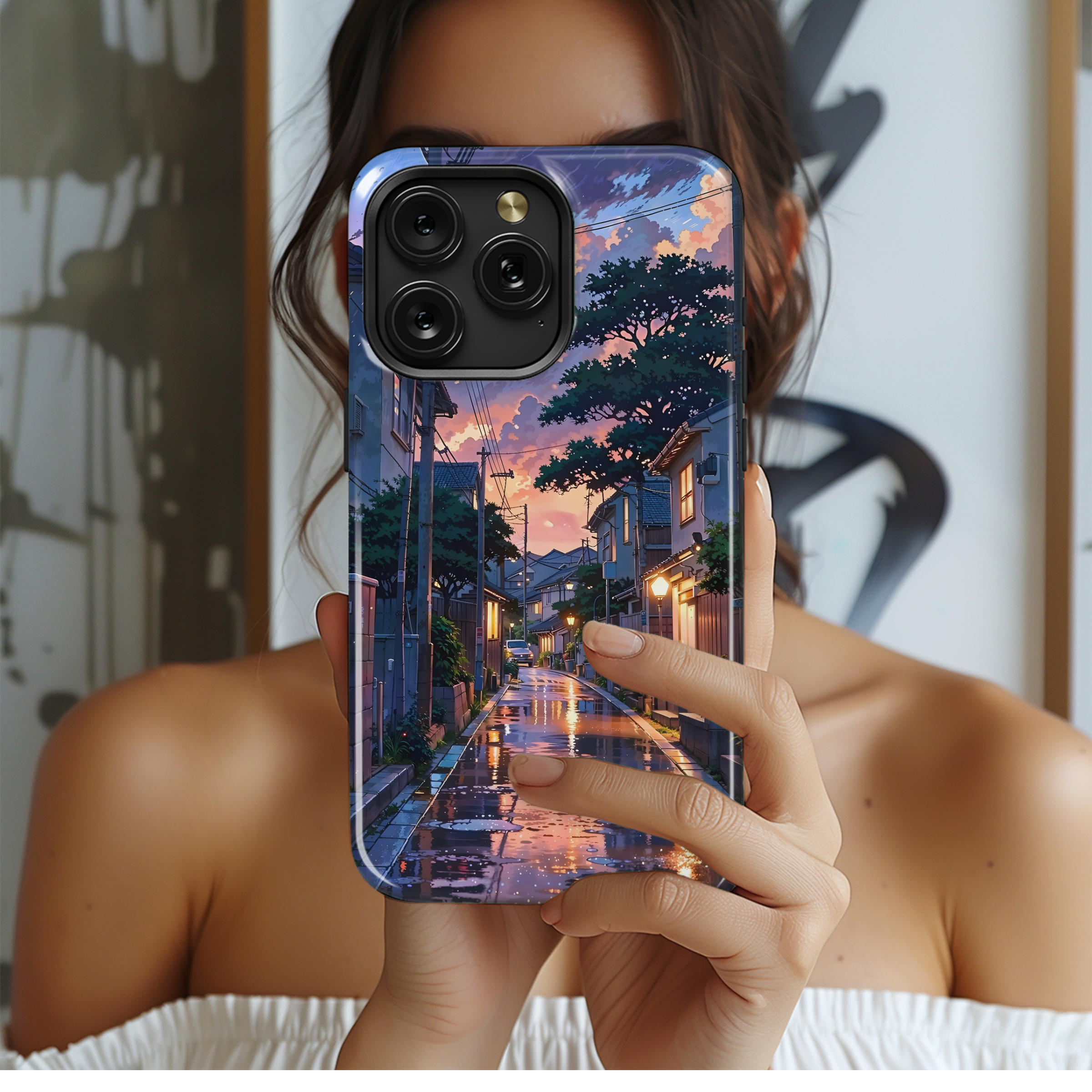 Rainy Sunset Street
 Phone Case iPhone Samsung Cover Pixel 4497 - Image 2