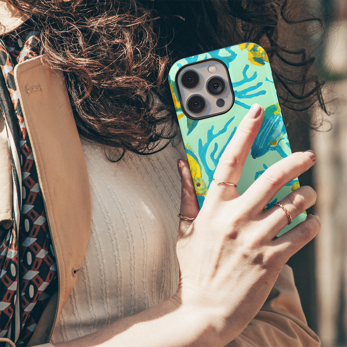 realistic watercolor , tiger stripe, fish, coral, sea fans, parrot fish Phone Case iPhone Samsung Cover Pixel 3372 - Image 5