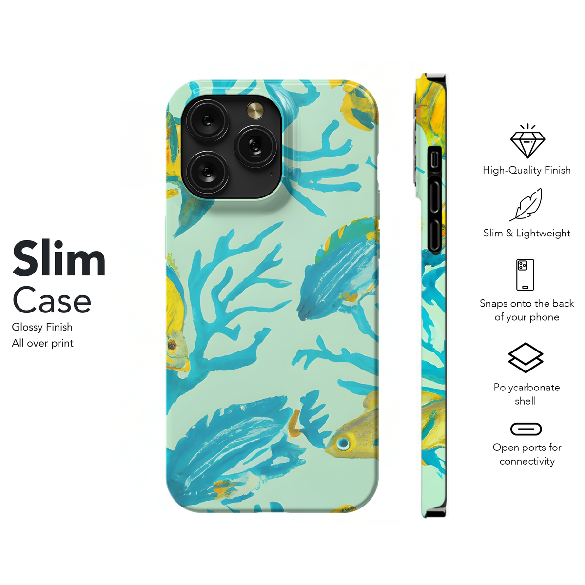 realistic watercolor , tiger stripe, fish, coral, sea fans, parrot fish Phone Case iPhone Samsung Cover Pixel 3372 - Image 7