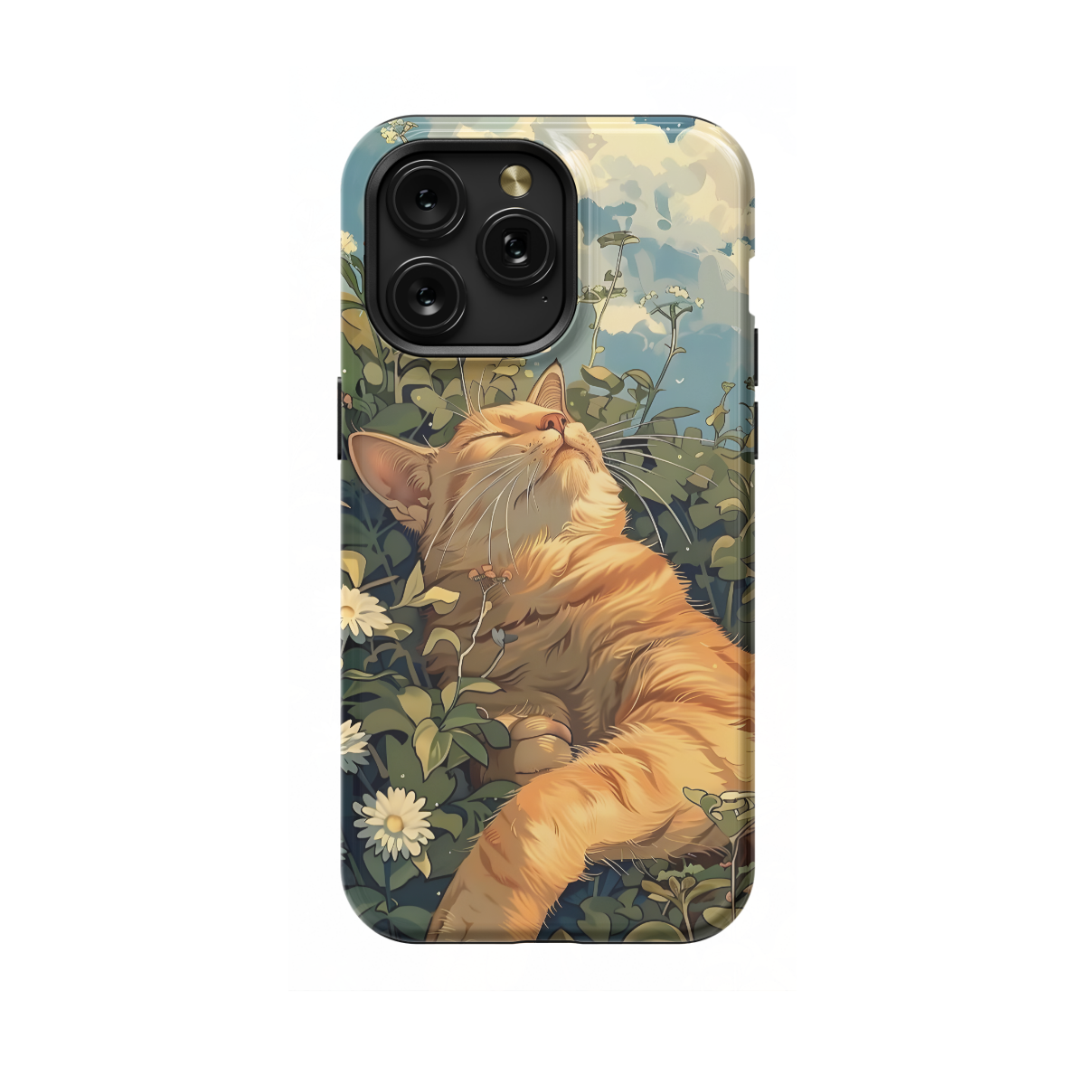 Red Cat Wild Flower Phone Case iPhone Samsung Cover Pixel 1017 - Image 1