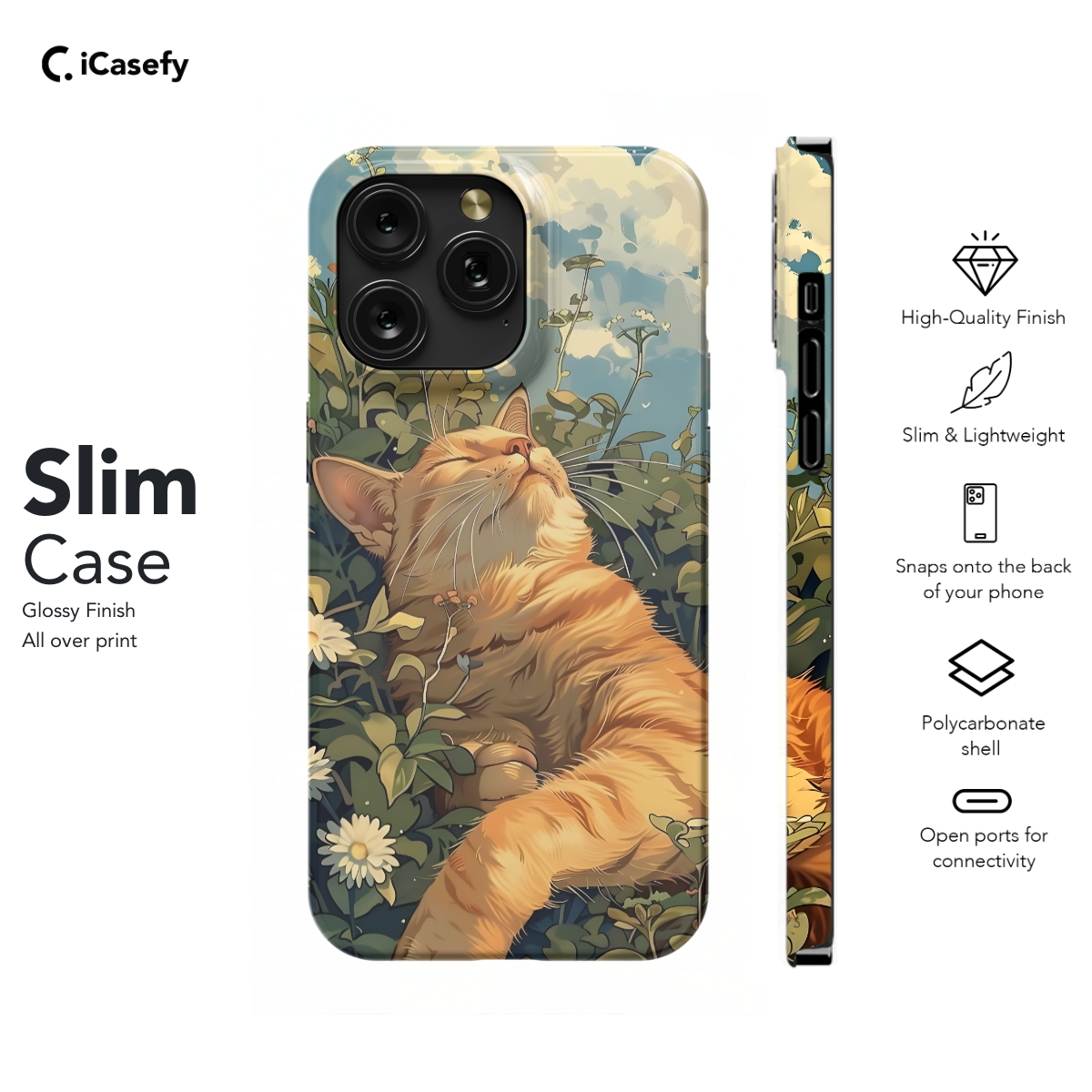 Red Cat Wild Flower Phone Case iPhone Samsung Cover Pixel 1017 - Image 6