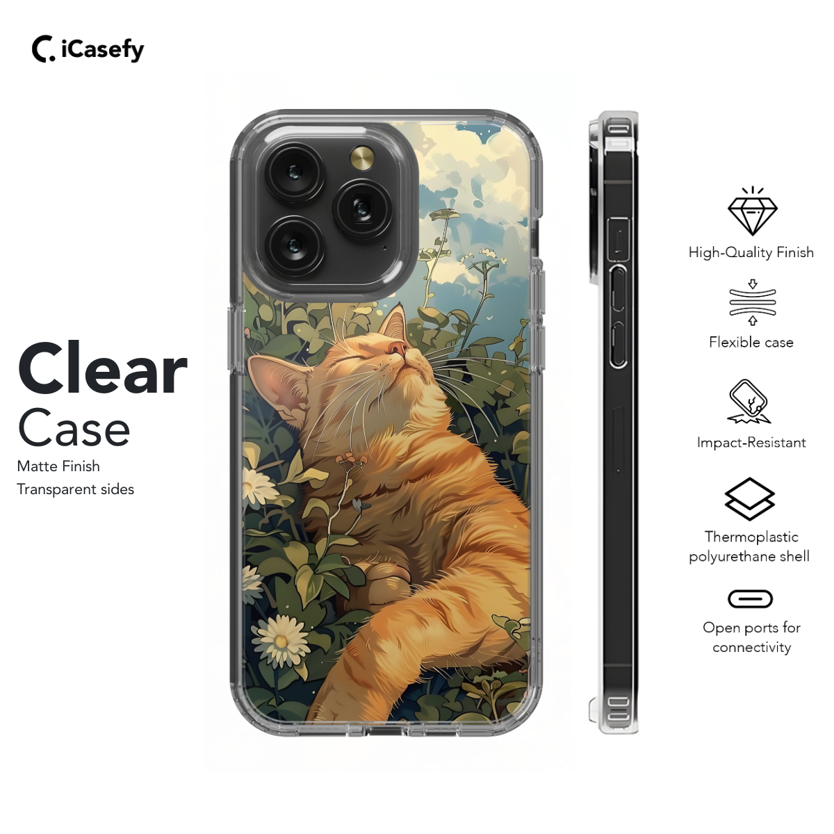 Red Cat Wild Flower Phone Case iPhone Samsung Cover Pixel 1017 - Image 7