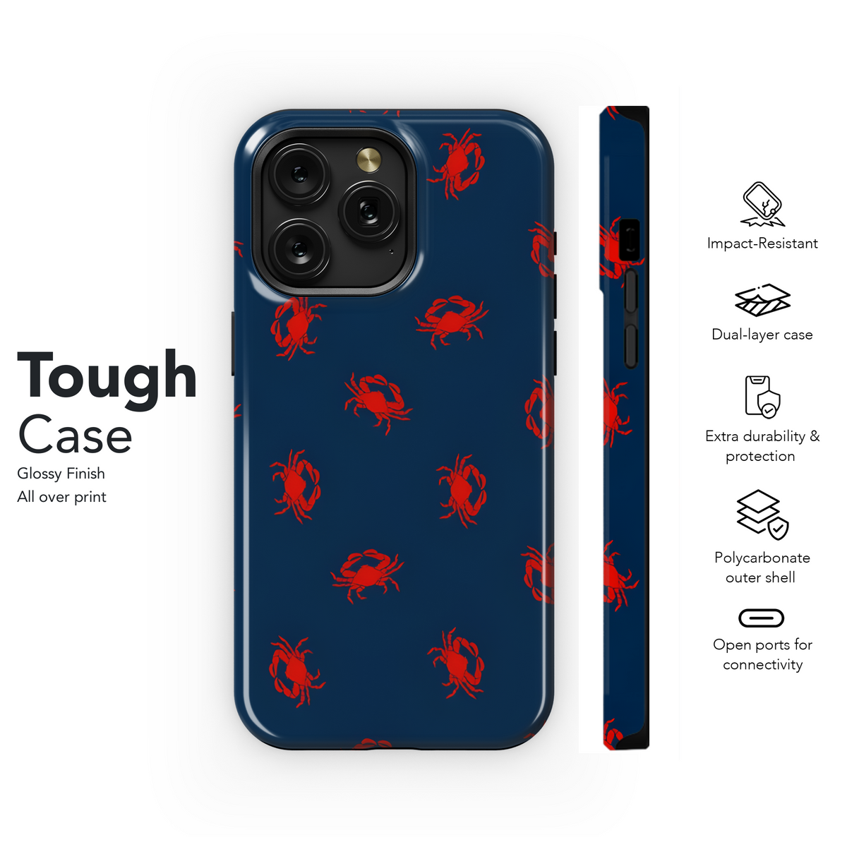 Red Crab Tropical Phone Case iPhone Samsung Cover Pixel 2656 - Image 6