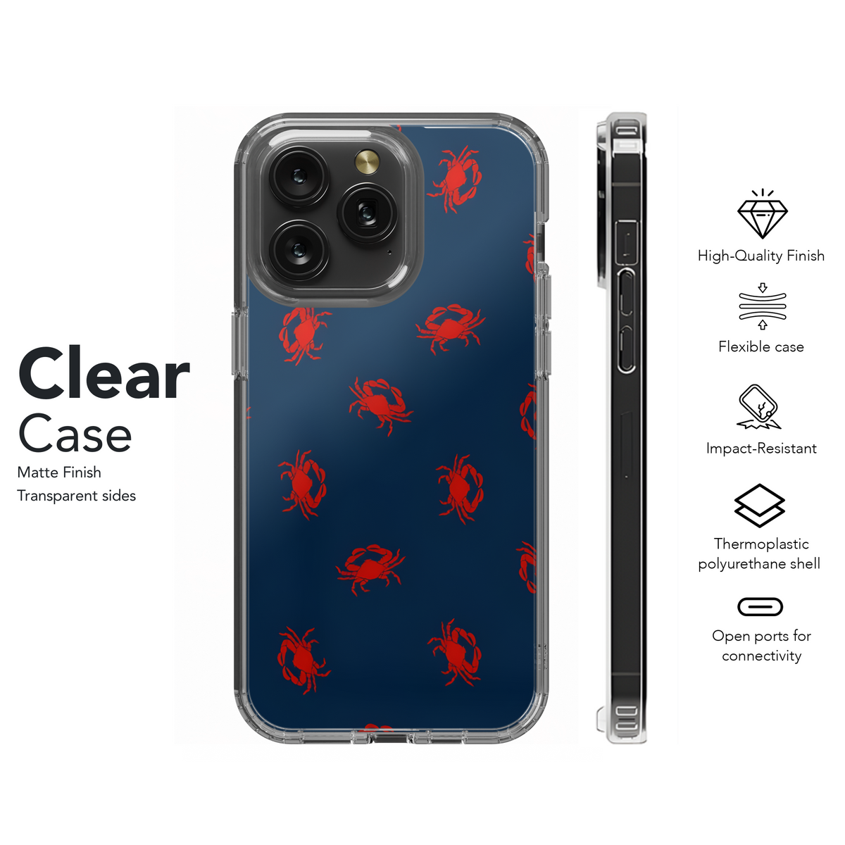 Red Crab Tropical Phone Case iPhone Samsung Cover Pixel 2656 - Image 8