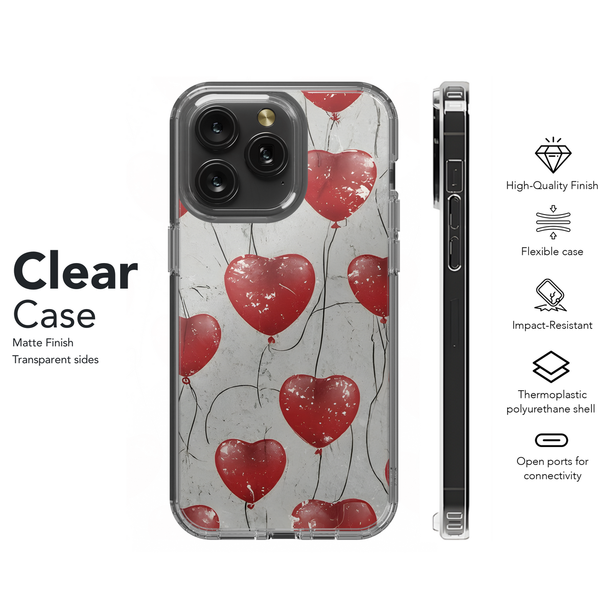 Red Heart Balloon Phone Case iPhone Samsung Cover Pixel 3395 - Image 8