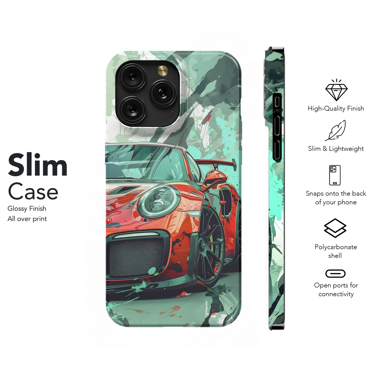 Red Speed Splash GT3 Phone Case iPhone Samsung Cover Pixel 4265 - Image 7