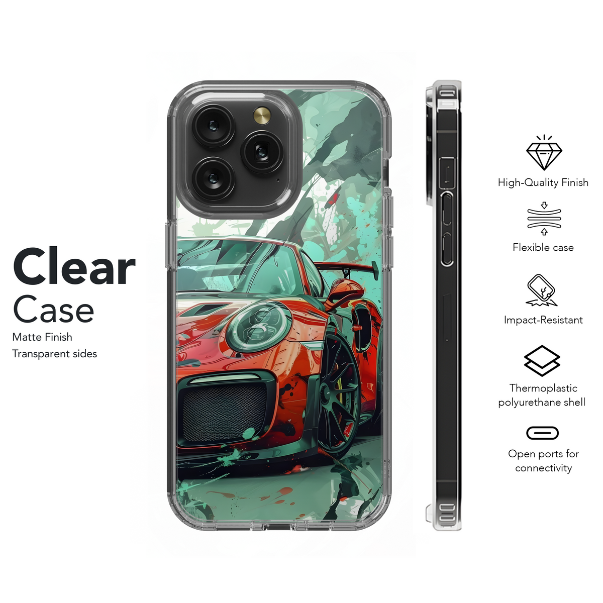 Red Speed Splash GT3 Phone Case iPhone Samsung Cover Pixel 4265 - Image 8