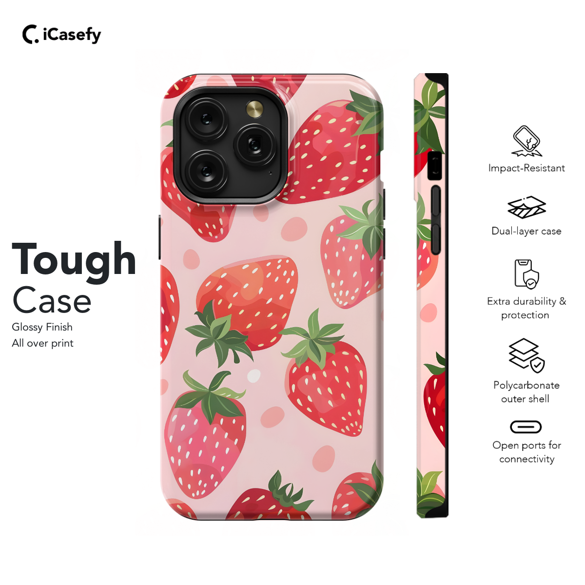 Red Strawberry Aesthetic Phone Case iPhone Samsung Pixel & More 70 - Image 5