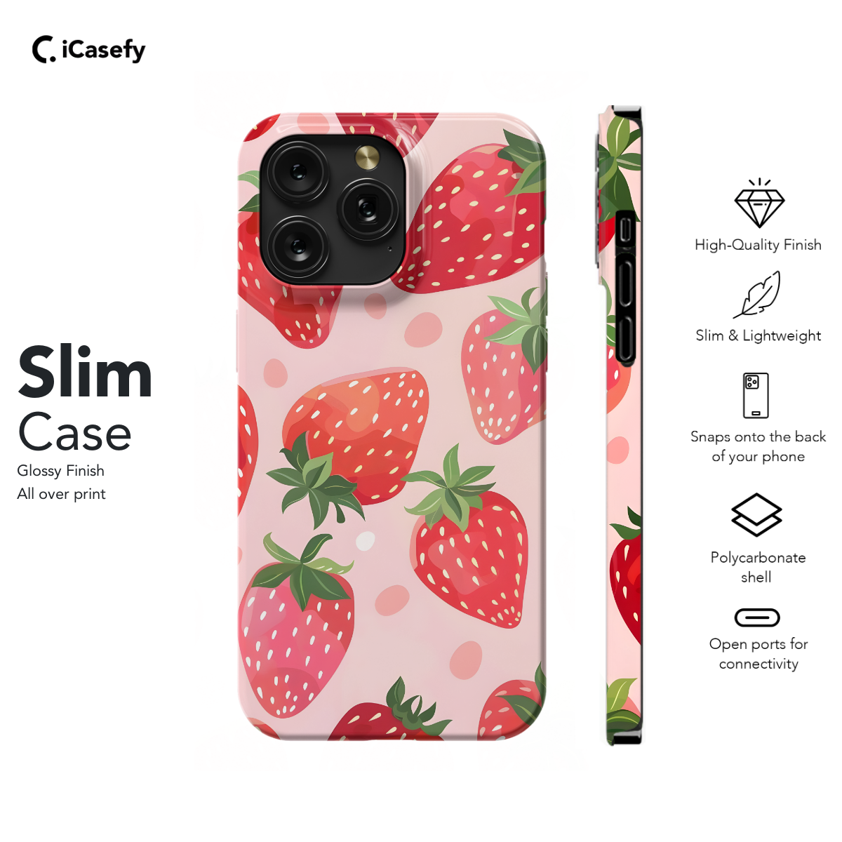 Red Strawberry Aesthetic Phone Case iPhone Samsung Pixel & More 70 - Image 6