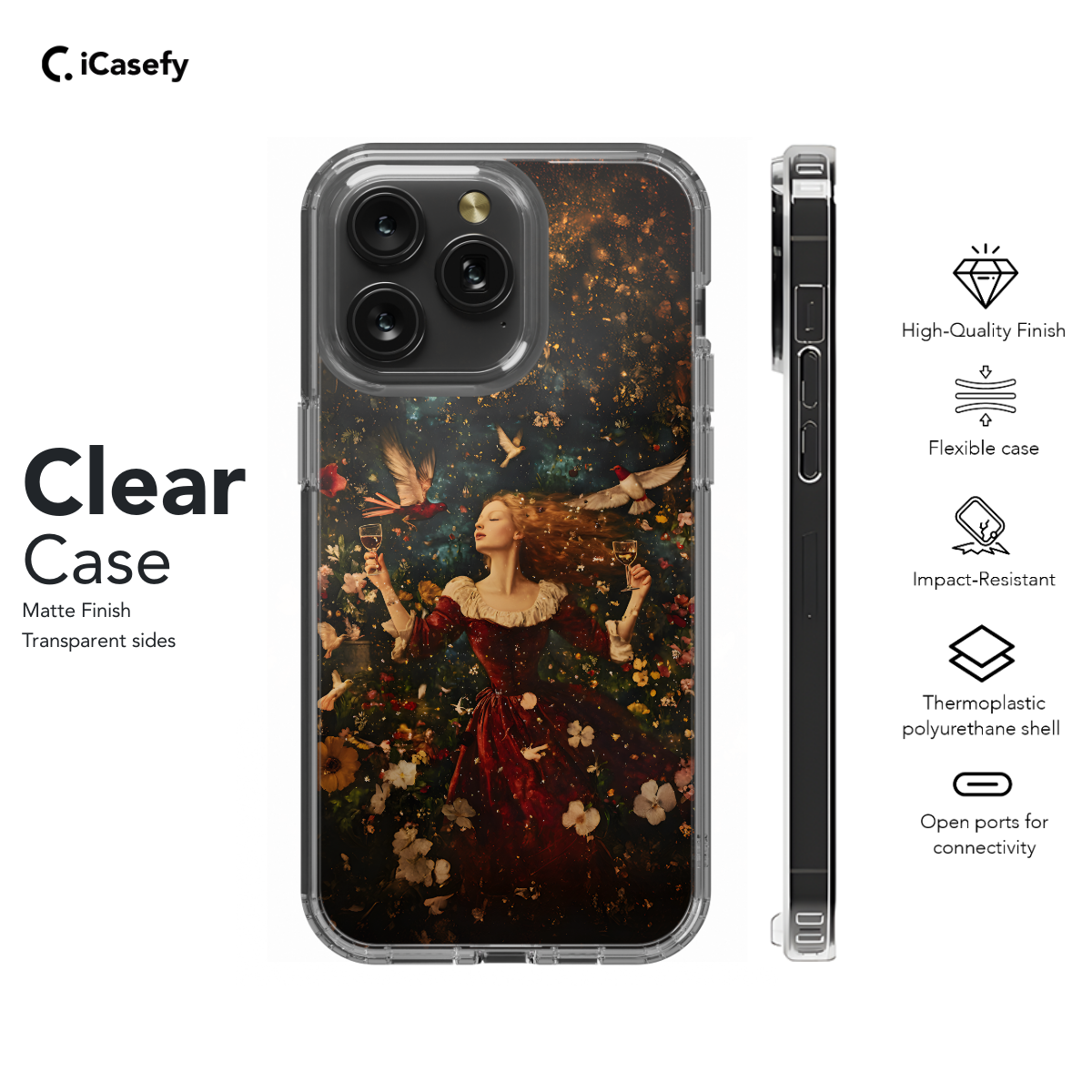 Renaissance Elegance A Dancing Woman with Wine and Flowers Phone Case iPhone Samsung Cover Pixel 1183 - Image 7