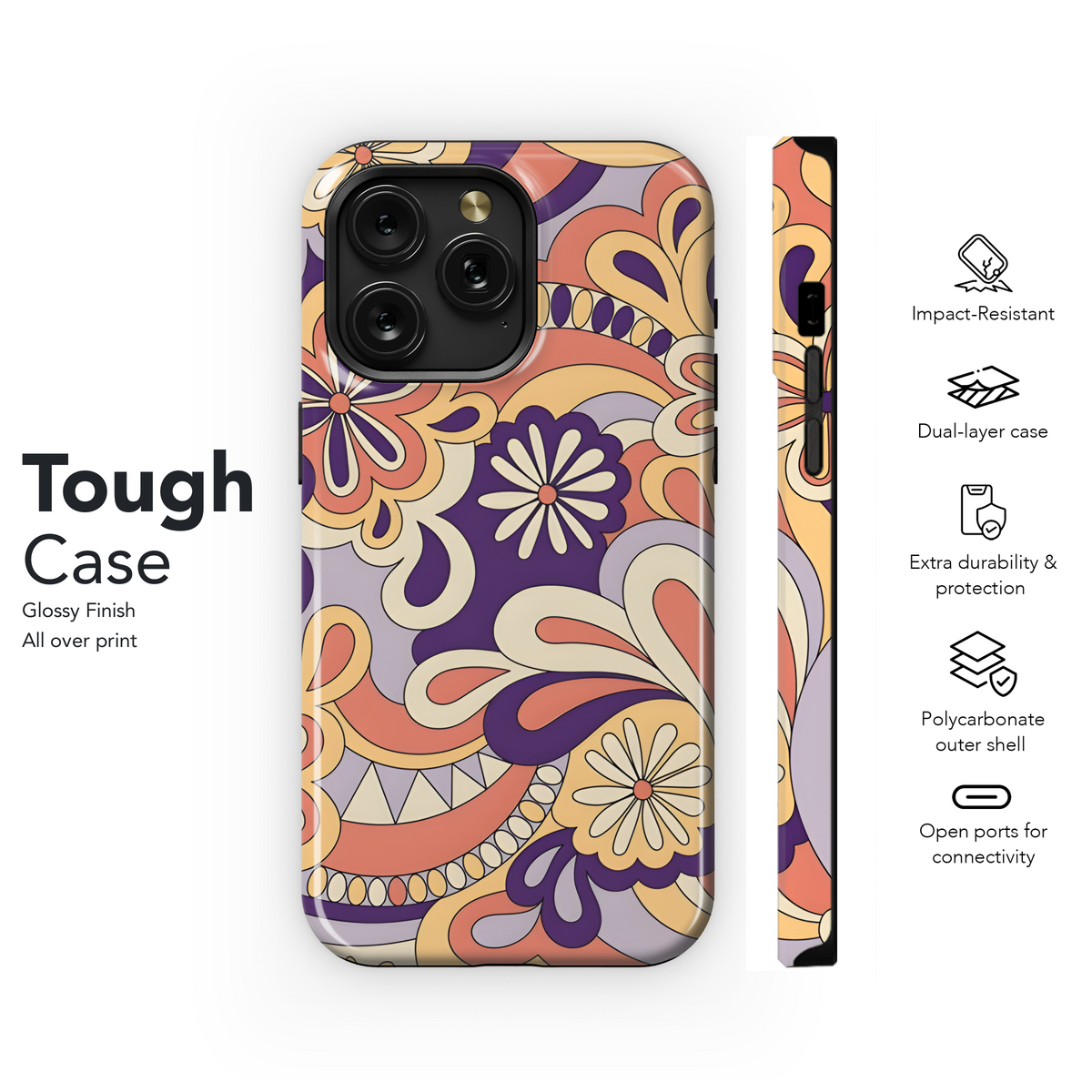 Retro 60s 70s Groovy Wavy Phone Case iPhone Samsung Cover Pixel 2481 - Image 6