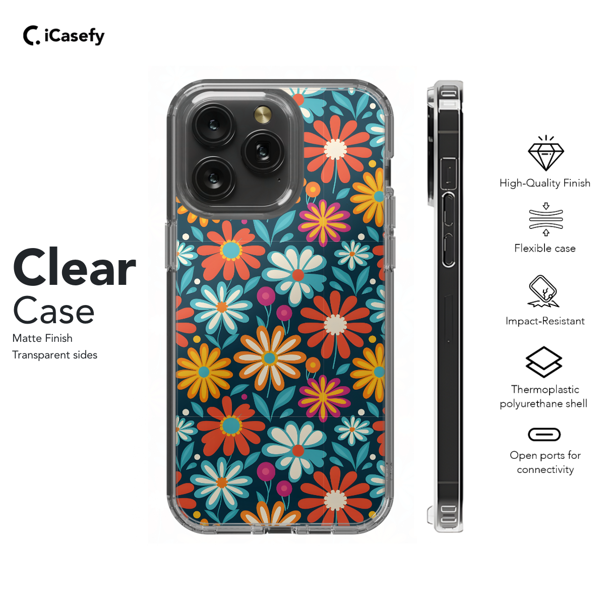 Retro 60s Aesthetic  Hippie Flowers Colorful Groovy Vibe Phone Case iPhone Samsung Cover Pixel 657 - Image 7