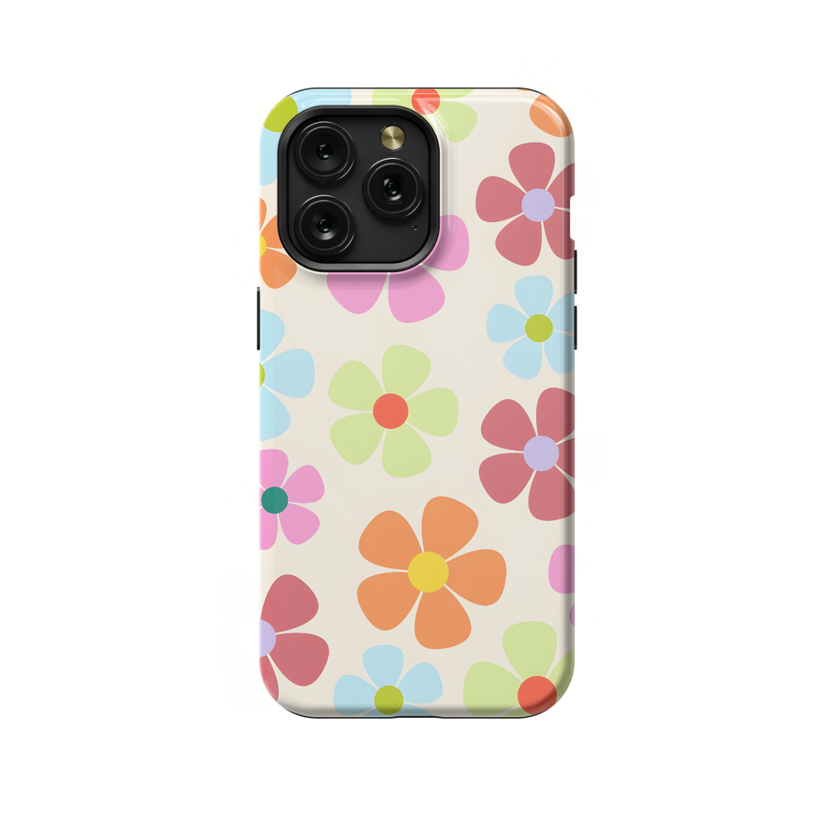 Retro 70s Aesthetic Hippie Flowers Colorful Groovy Vibe Phone Case iPhone Samsung Cover Pixel 656 - Image 1