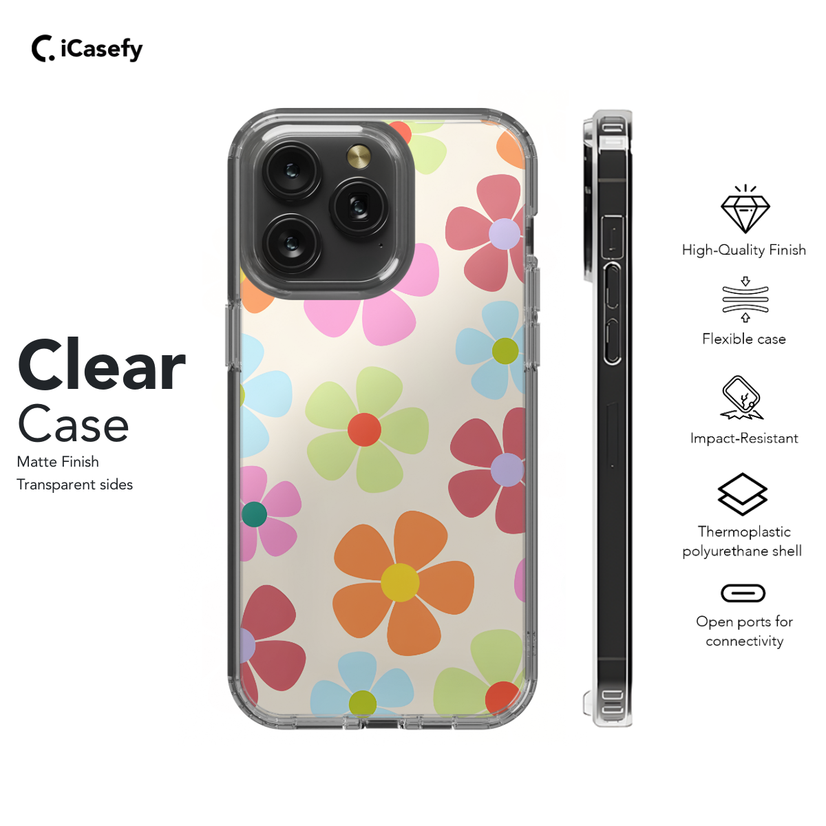 Retro 70s Aesthetic Hippie Flowers Colorful Groovy Vibe Phone Case iPhone Samsung Cover Pixel 656 - Image 7