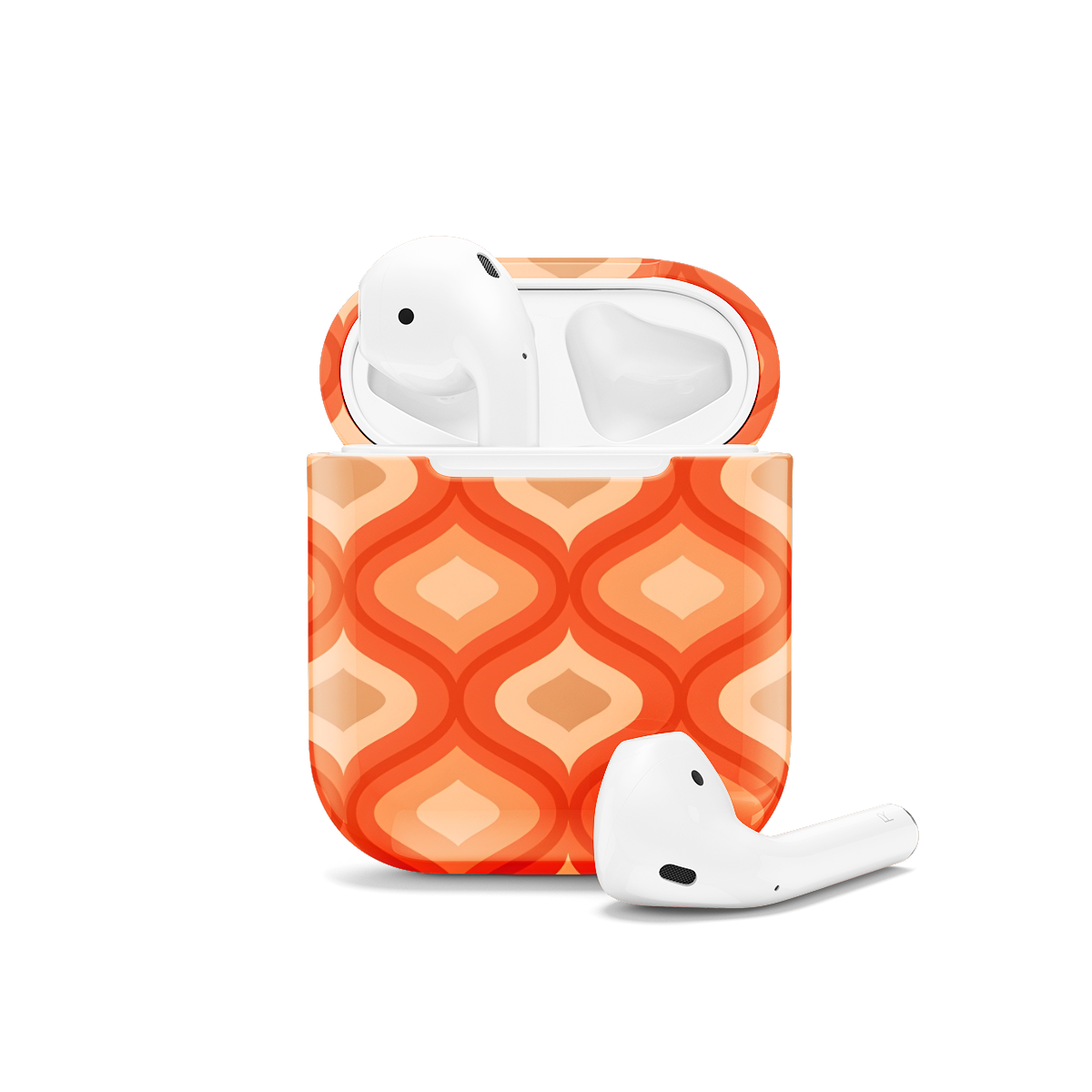 Retro 70s Groovy Mid Century Modern Ogee  AirPods Case AirPods Pro AirPods Pro 2 AirPods 3 AirPods 2 Glossy 1393 - Image 1