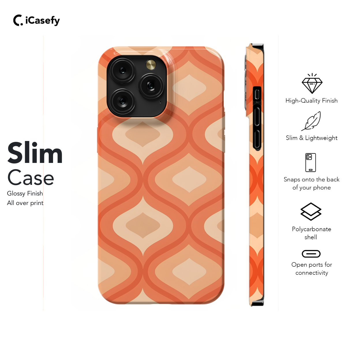 Retro 70s Groovy Mid Century Modern Ogee  Phone Case iPhone Samsung Cover Pixel 1393 - Image 6