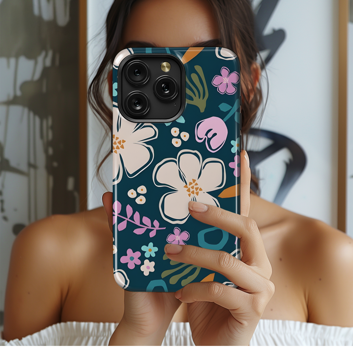 Retro 70s Matisse Inspired Floral Phone Case iPhone Samsung Cover Pixel 3174 - Image 2