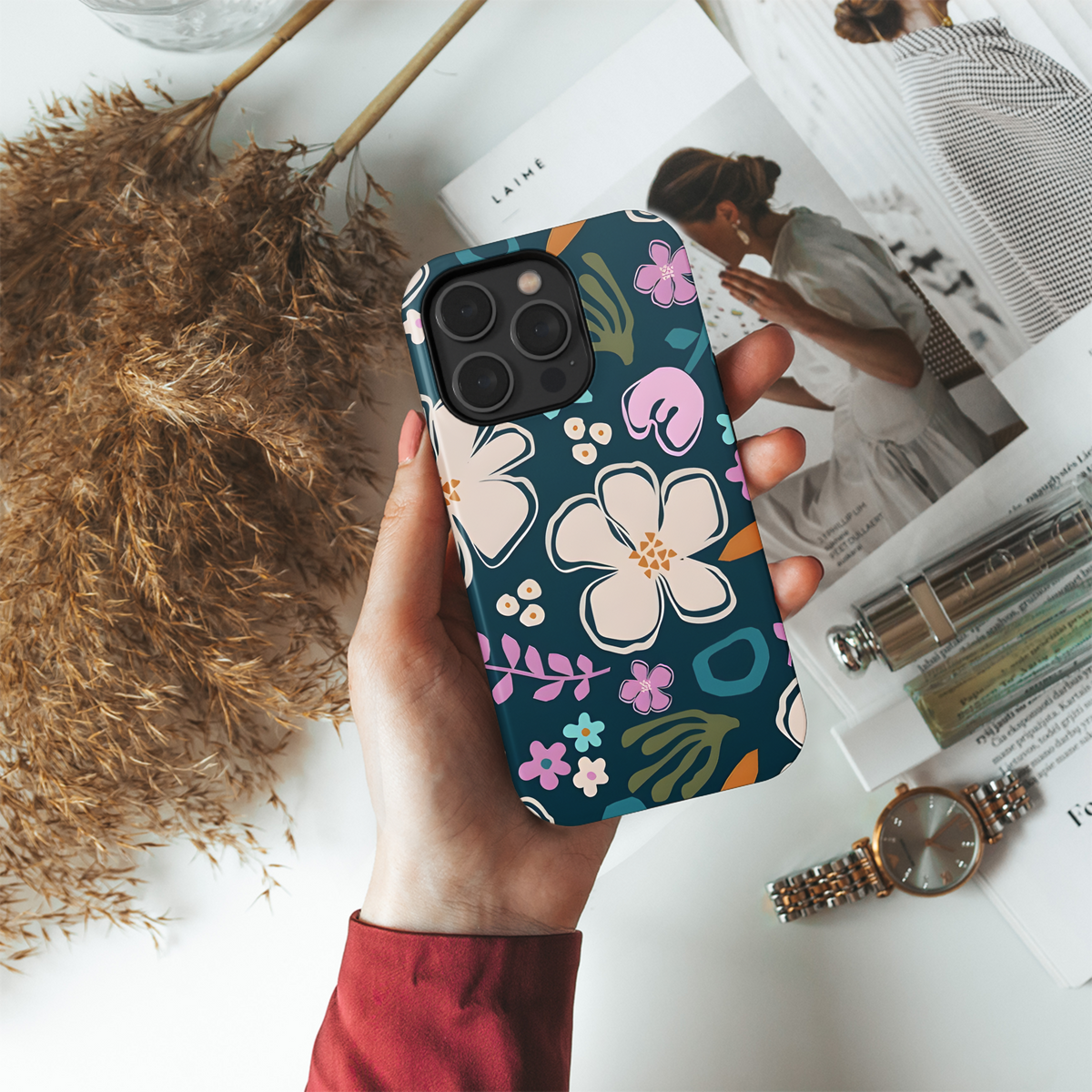 Retro 70s Matisse Inspired Floral Phone Case iPhone Samsung Cover Pixel 3174 - Image 4