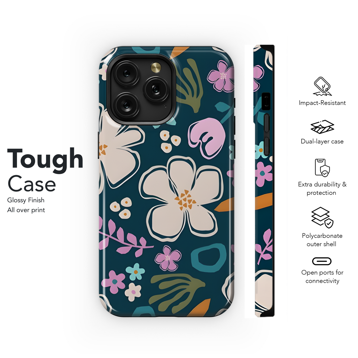 Retro 70s Matisse Inspired Floral Phone Case iPhone Samsung Cover Pixel 3174 - Image 6