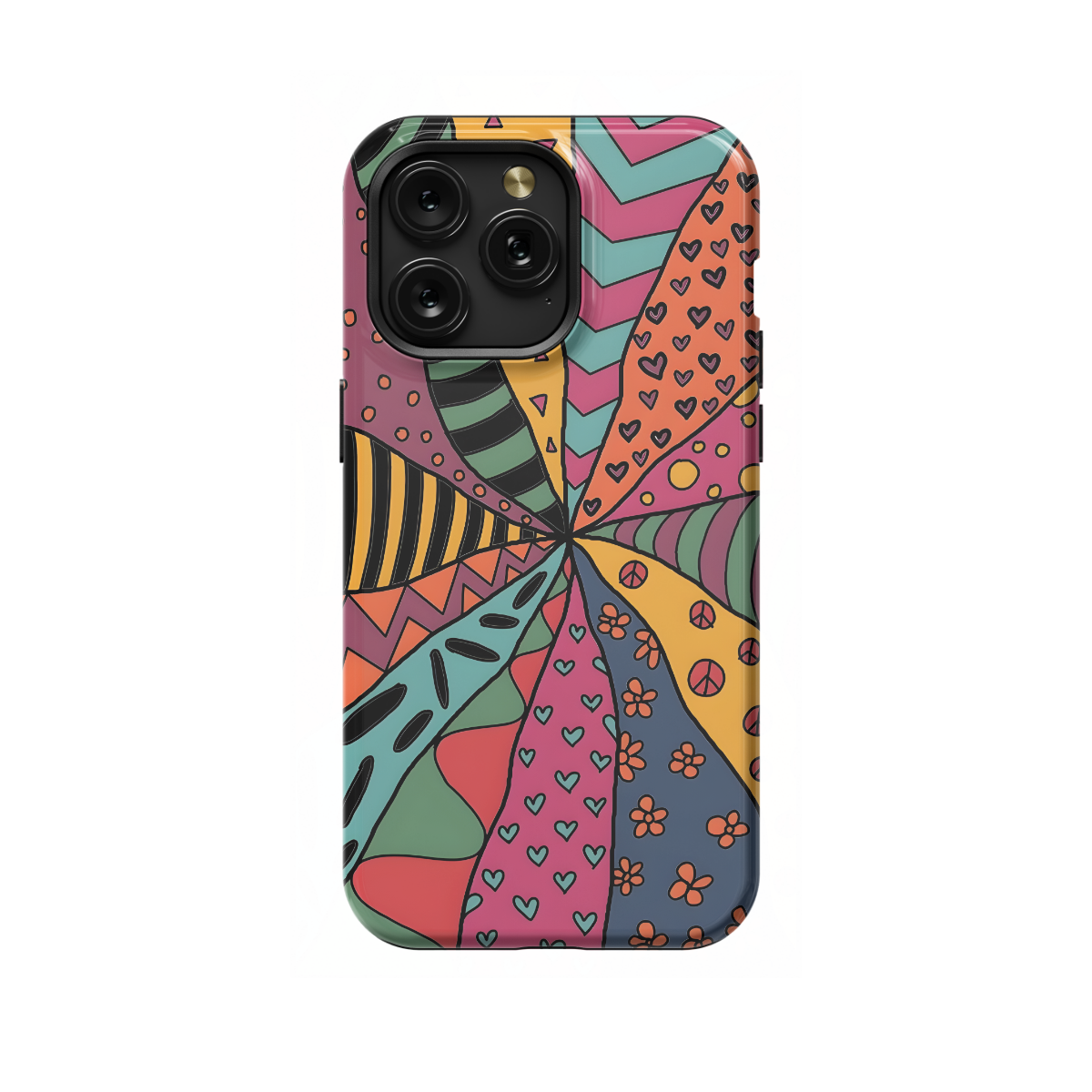 Retro Aesthetic Hippie Colorful Groovy Vibe Phone Case iPhone Samsung Cover Pixel 654 - Image 1