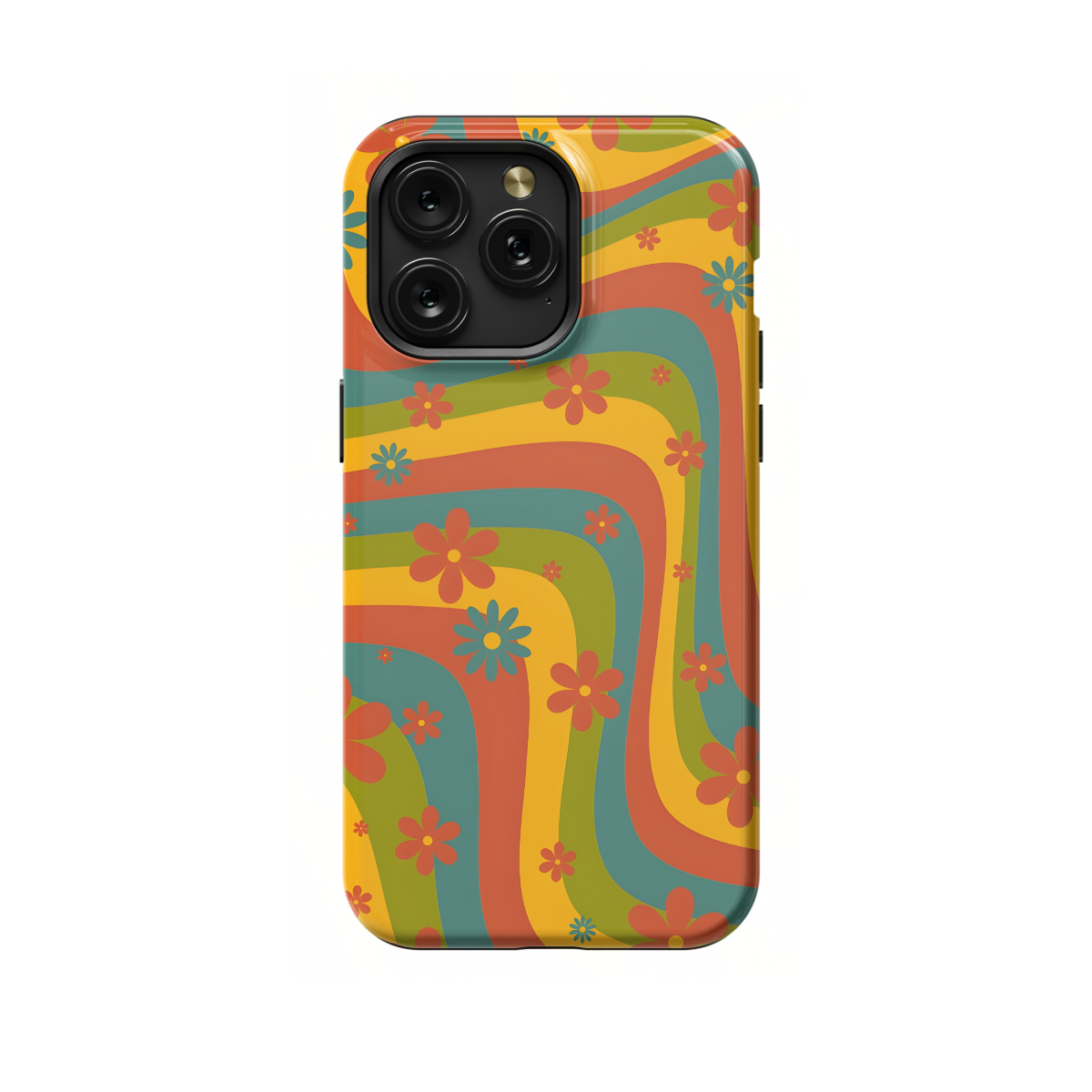 Retro Aesthetic Hippie Flowers Colorful Groovy Vibe Phone Case iPhone Samsung Cover Pixel 649 - Image 1