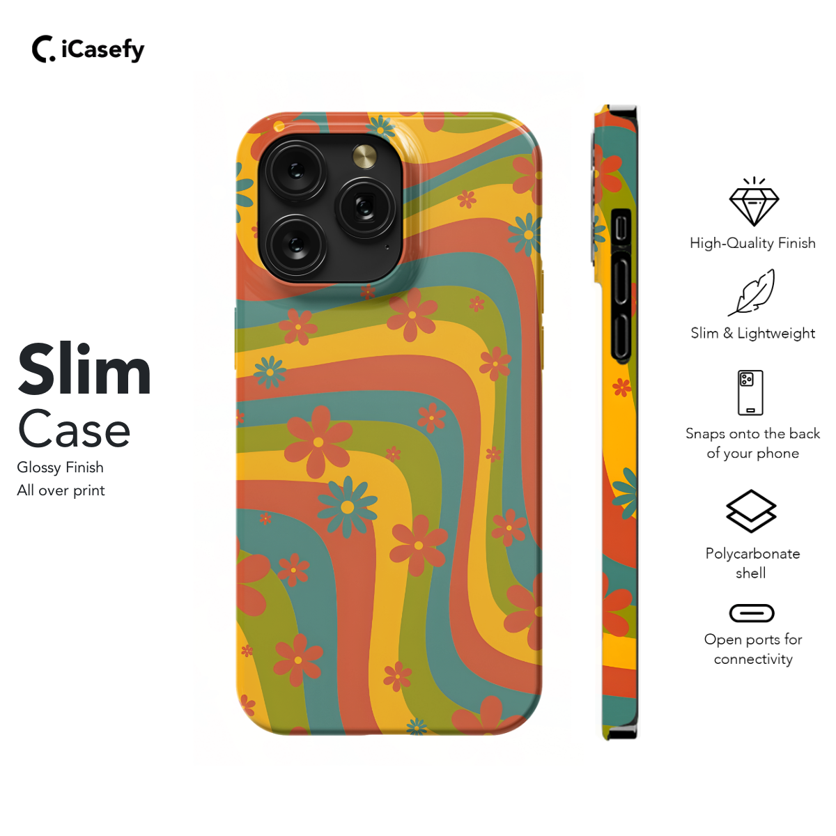 Retro Aesthetic Hippie Flowers Colorful Groovy Vibe Phone Case iPhone Samsung Cover Pixel 649 - Image 6