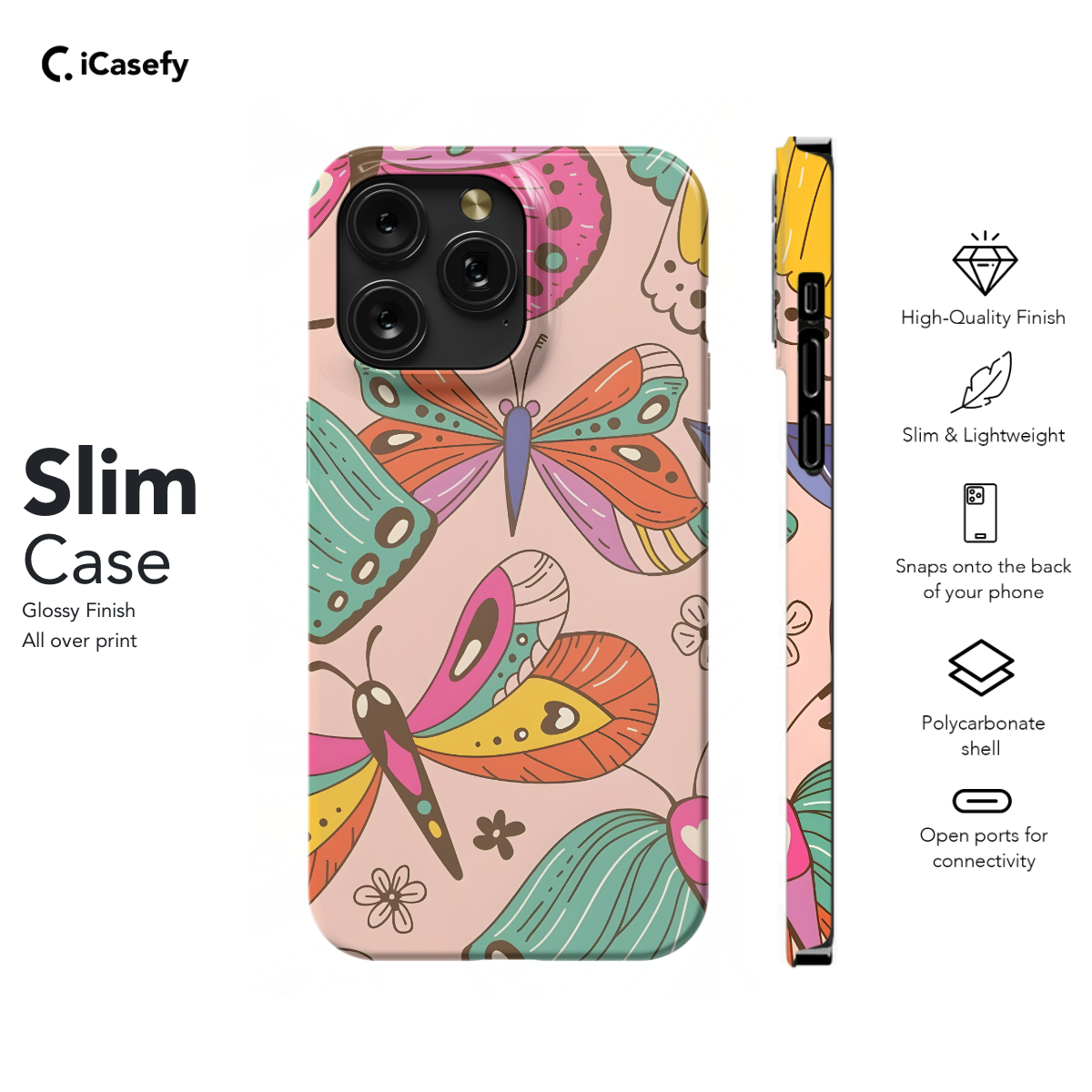 Retro Groovy Butterflies and Daisy Phone Case iPhone Samsung Cover Pixel 661 - Image 6